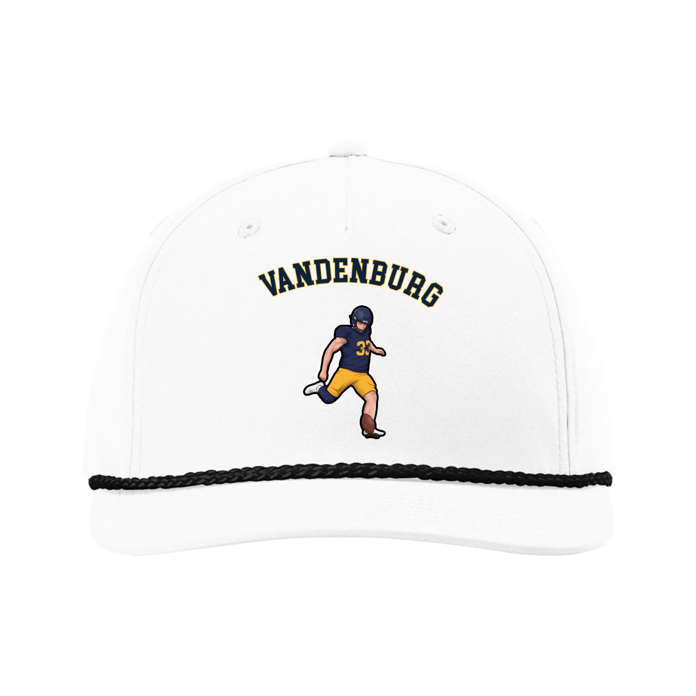 Five-Panel Classic Rope Cap — Shirsey Arch in White