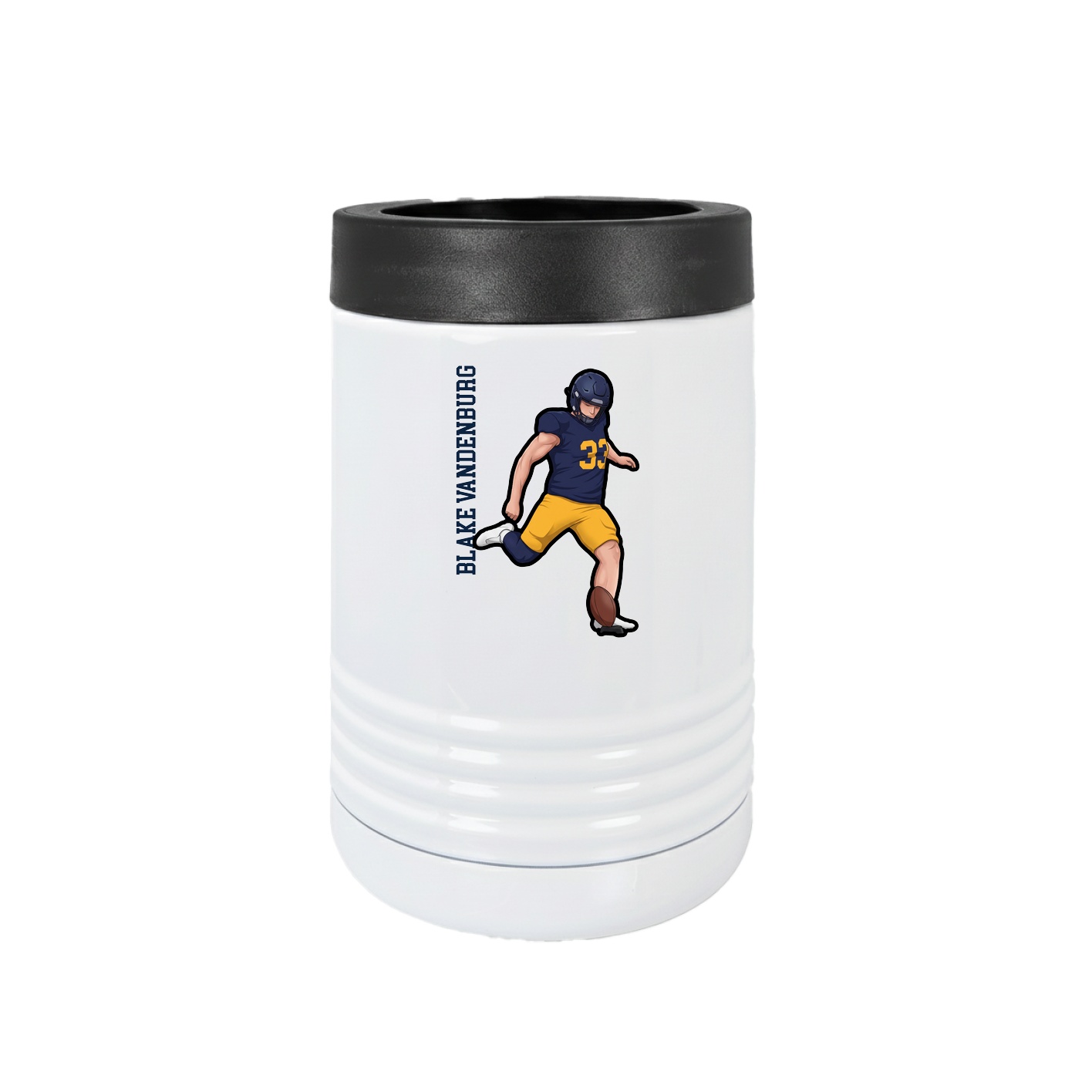 Beverage Holder — Name Vertical in White