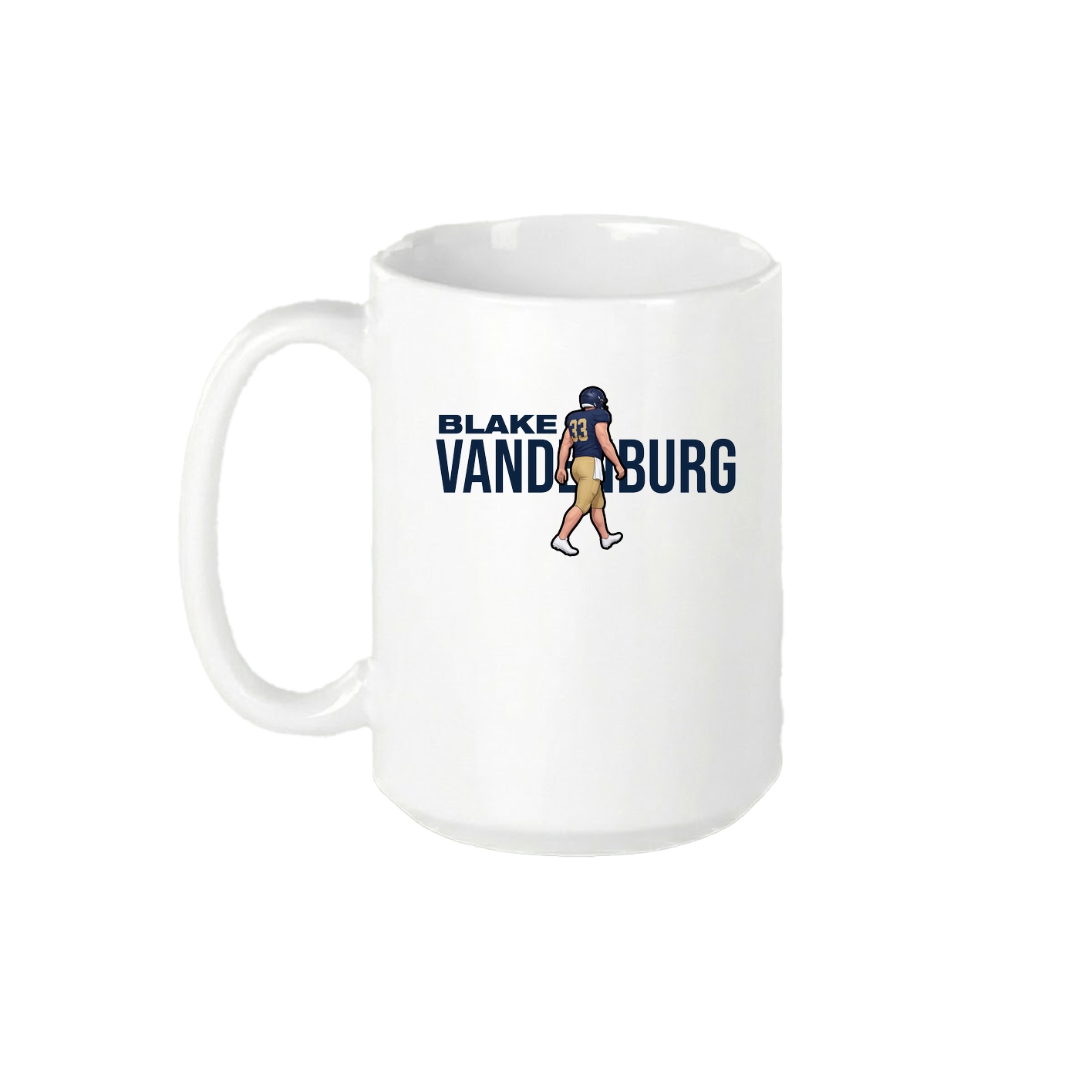 15oz Coffee Mug — Player Name in White