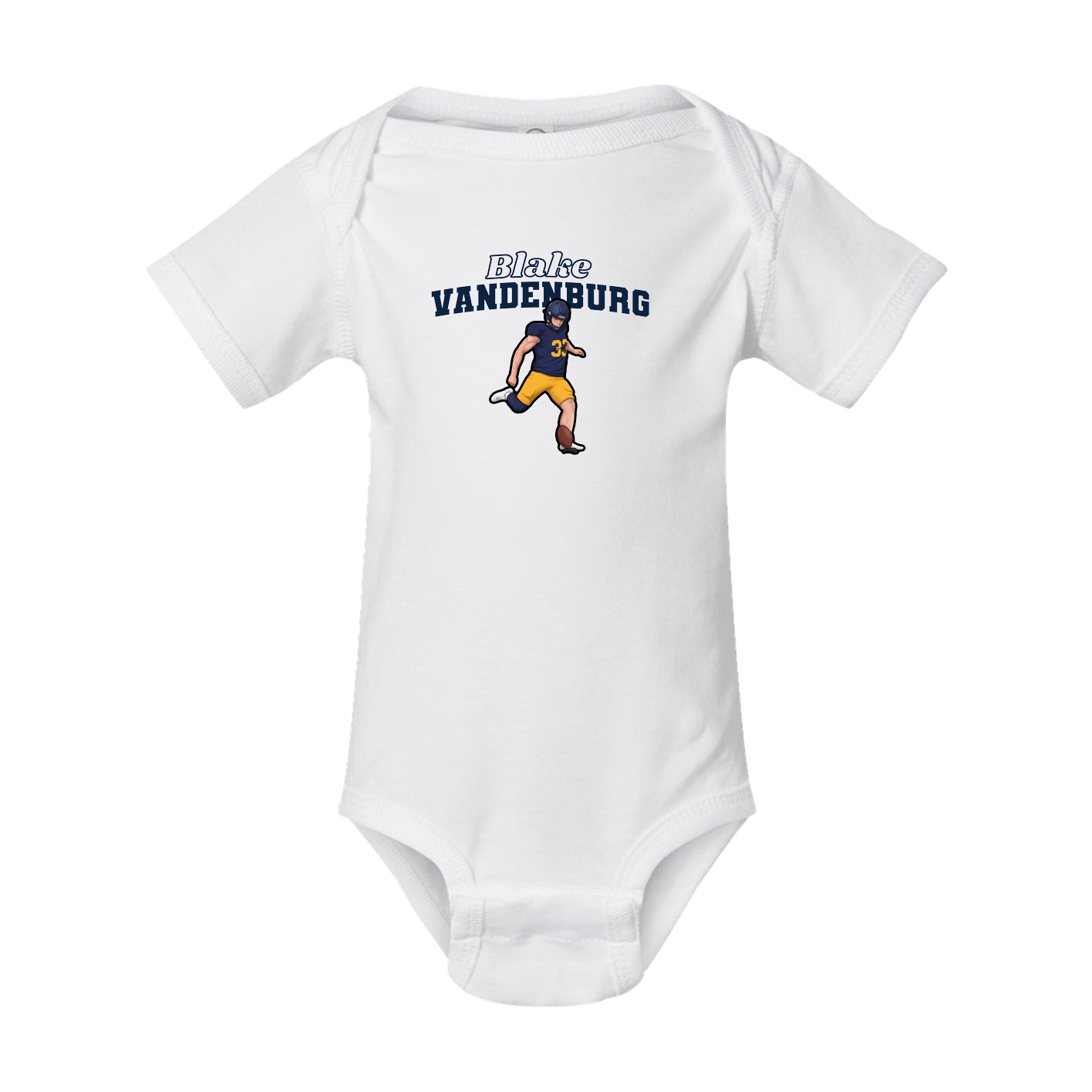 Baby Onesie — Name Arch in White