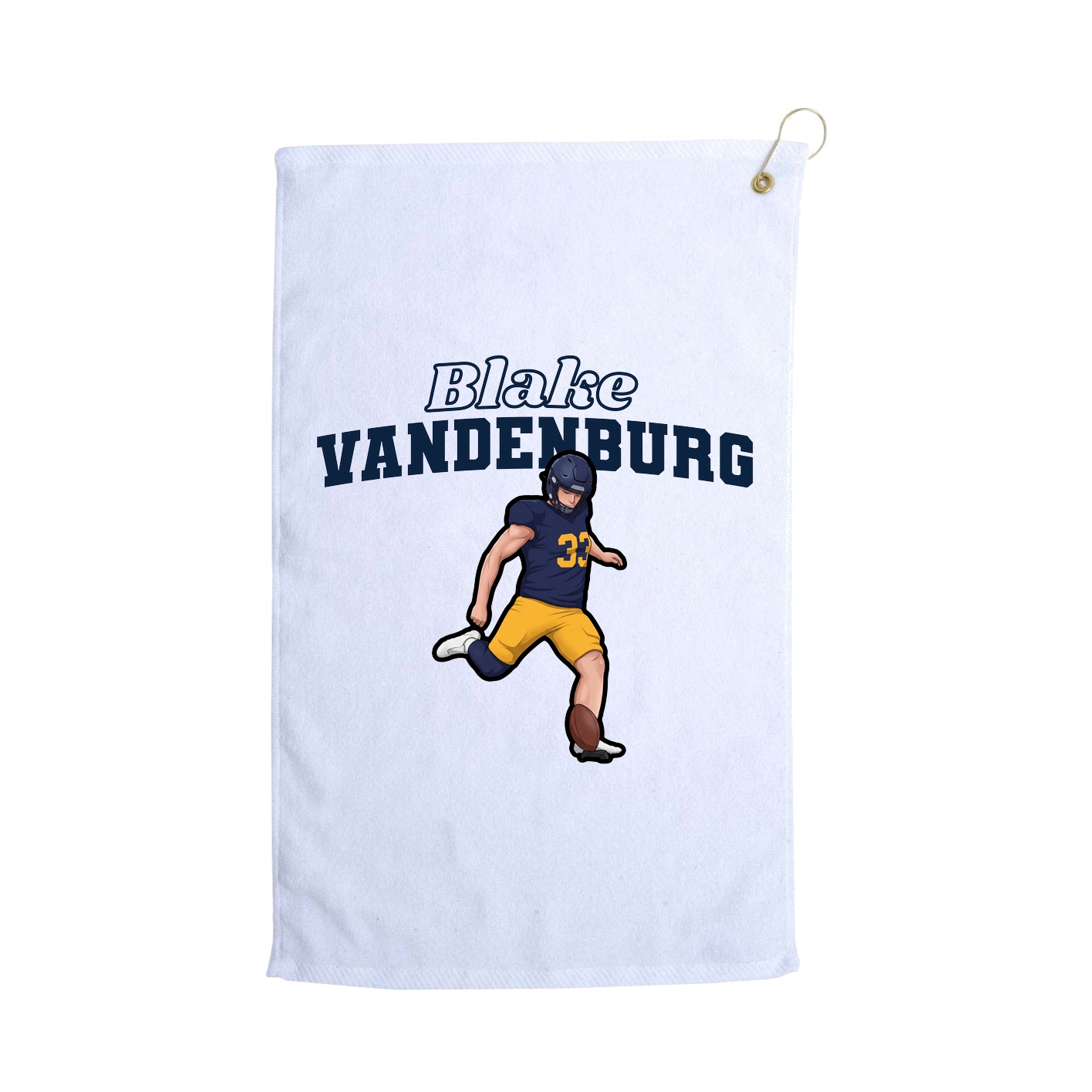 Golf Towel — Name Arch in White