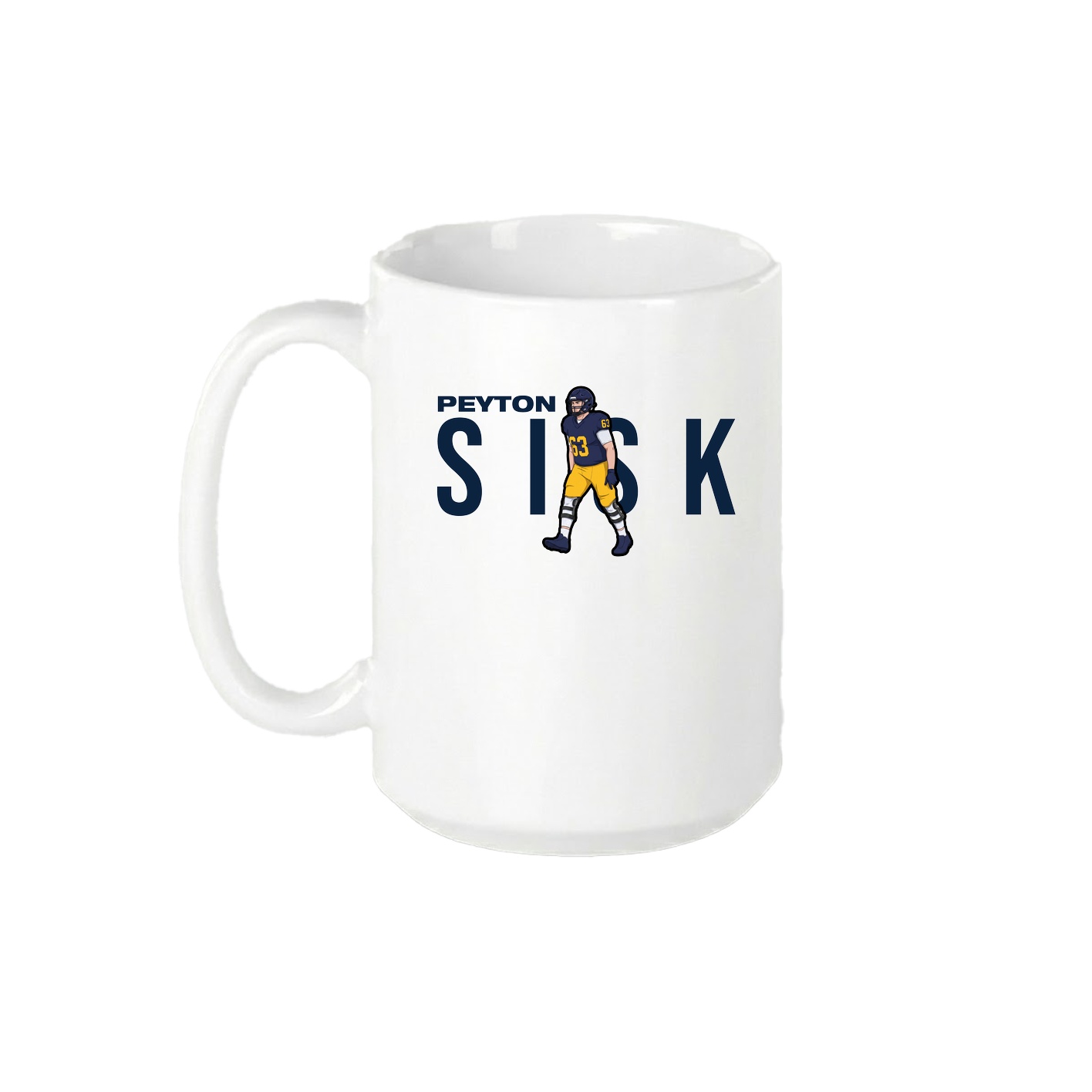 15oz Coffee Mug — Player Name in White