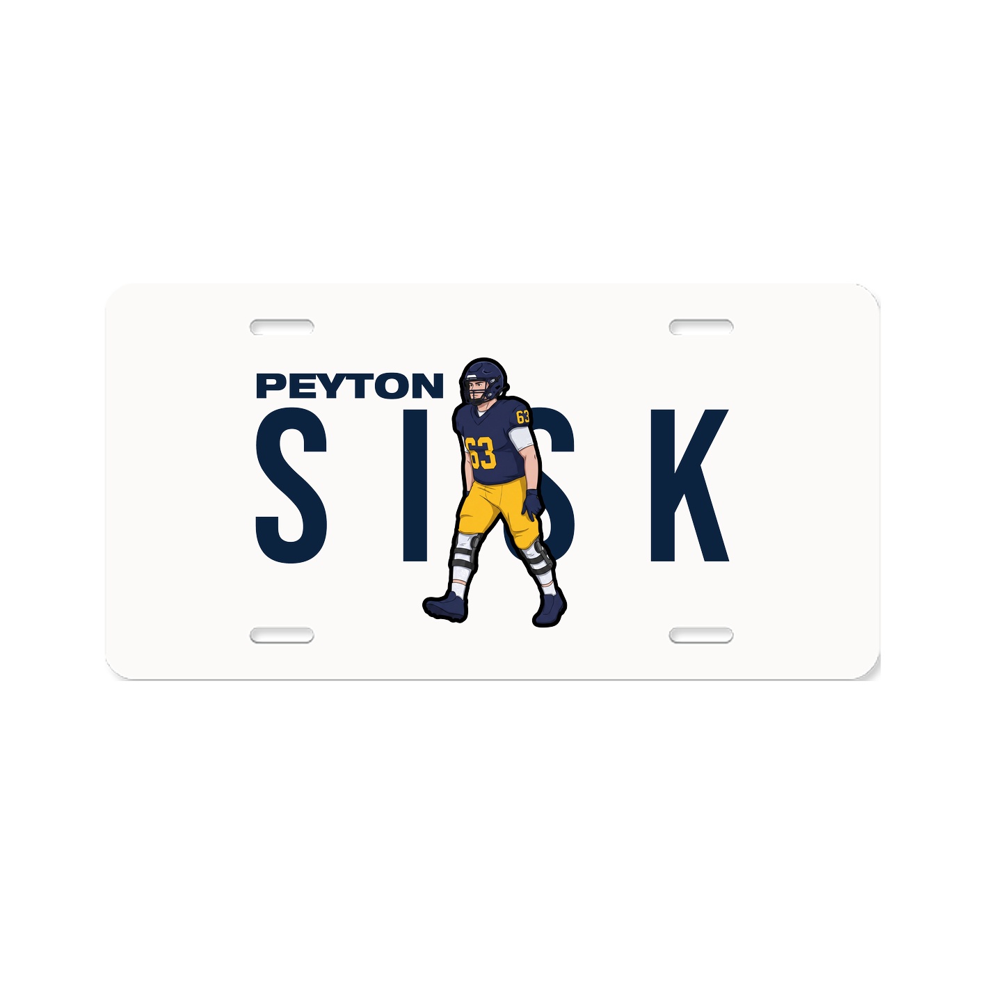 License Plate — Player Name in Classic