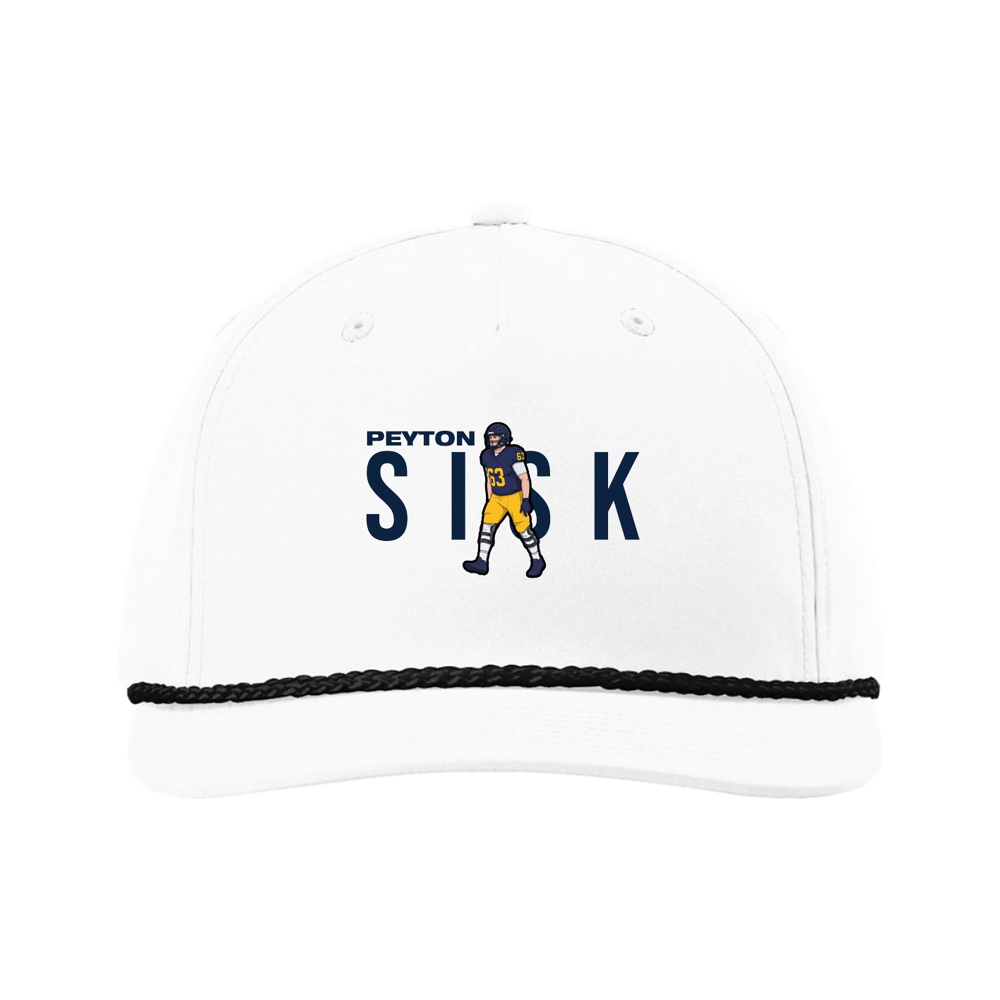 Five-Panel Classic Rope Cap — Player Name in White