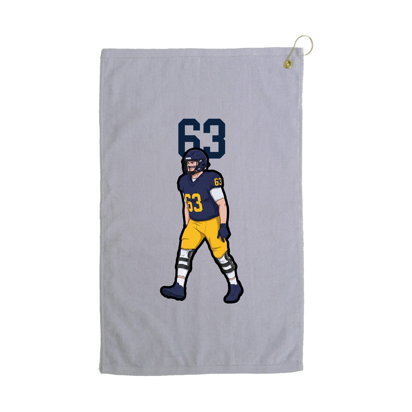 Golf Towel — Number Top in Grey
