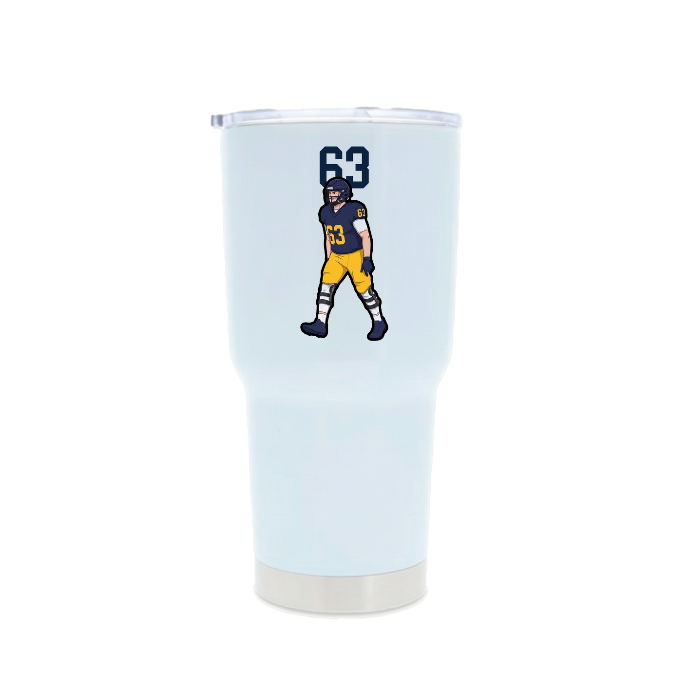 30oz Stainless Steel Tumbler — Number Top in White
