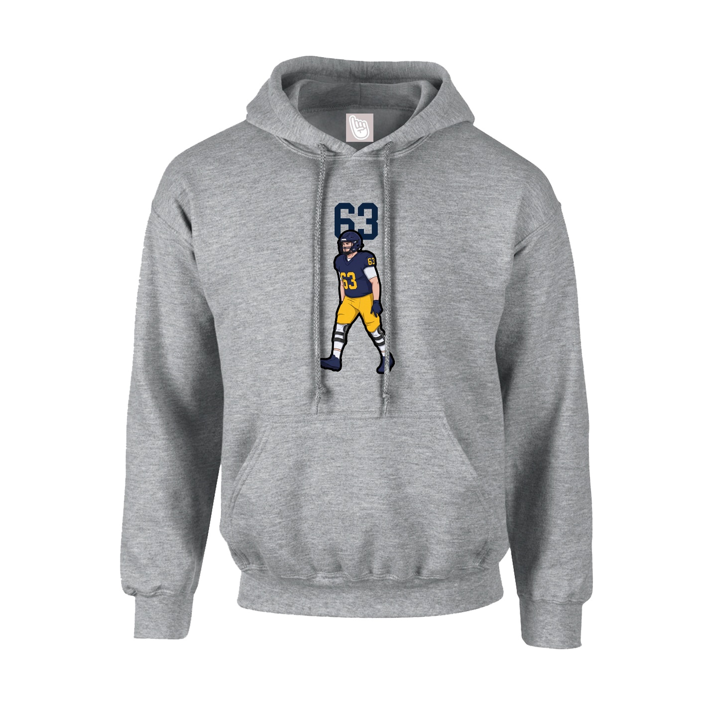 Youth Hoodie — Number Top in Grey