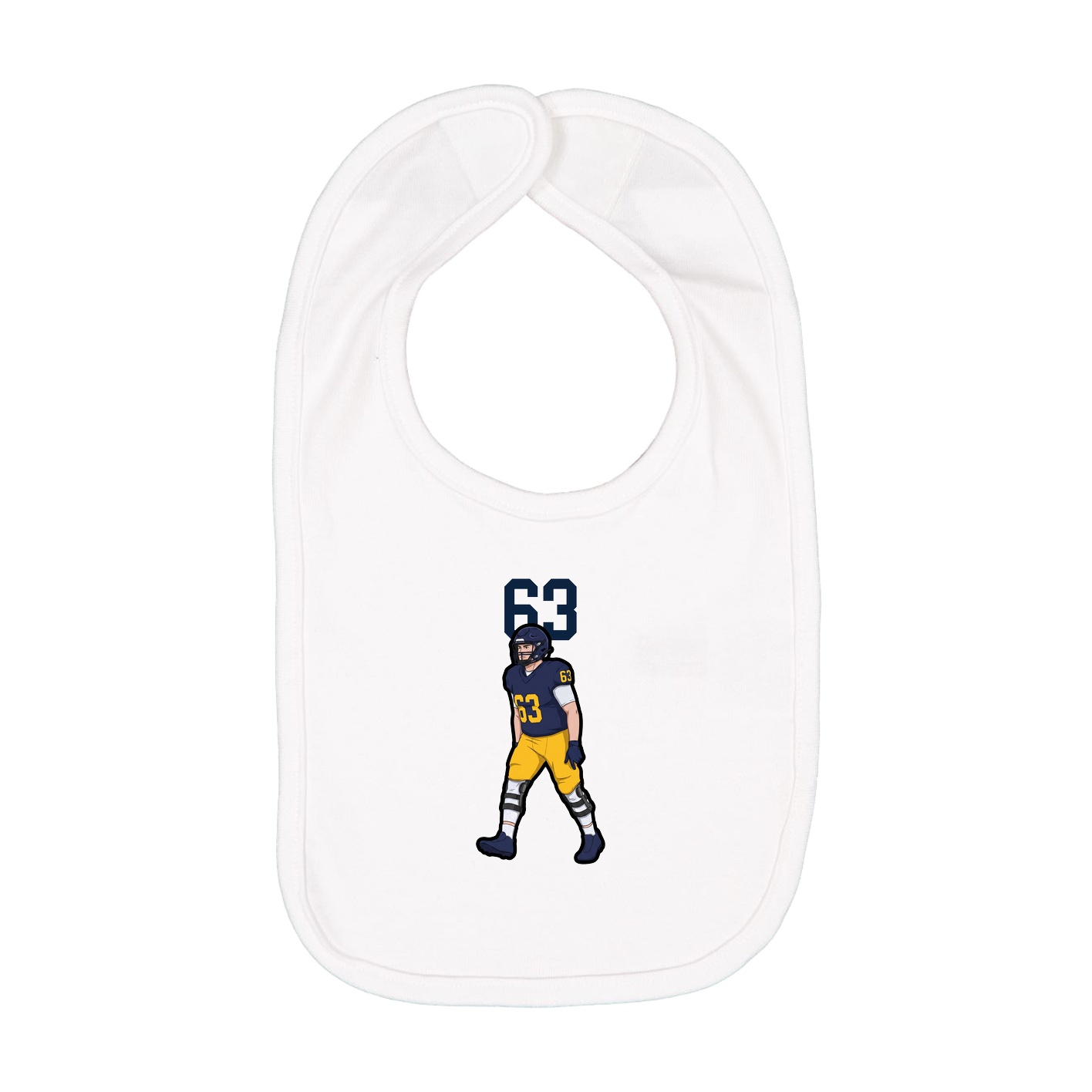 Infant Bib — Number Top in White