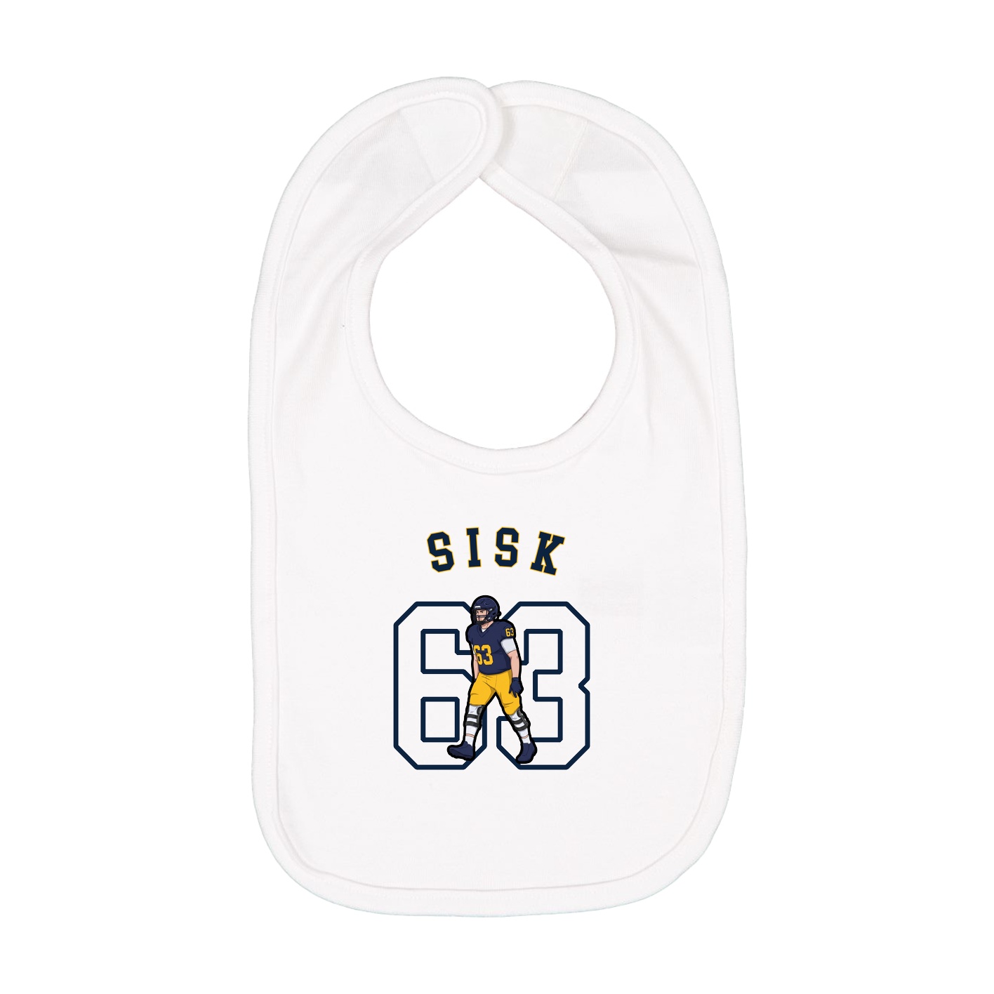 Infant Bib — Shirsey Arch in White