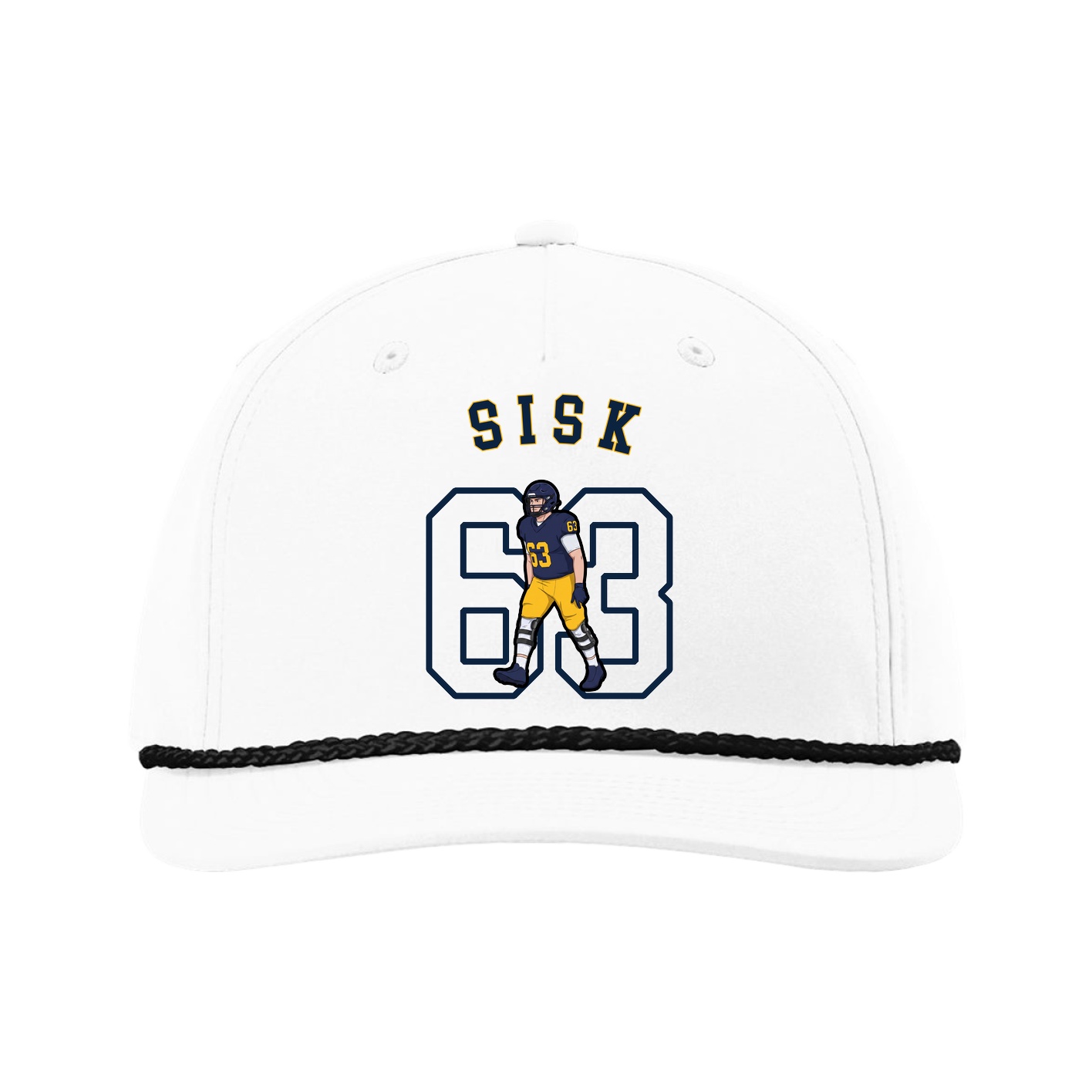 Five-Panel Classic Rope Cap — Shirsey Arch in White