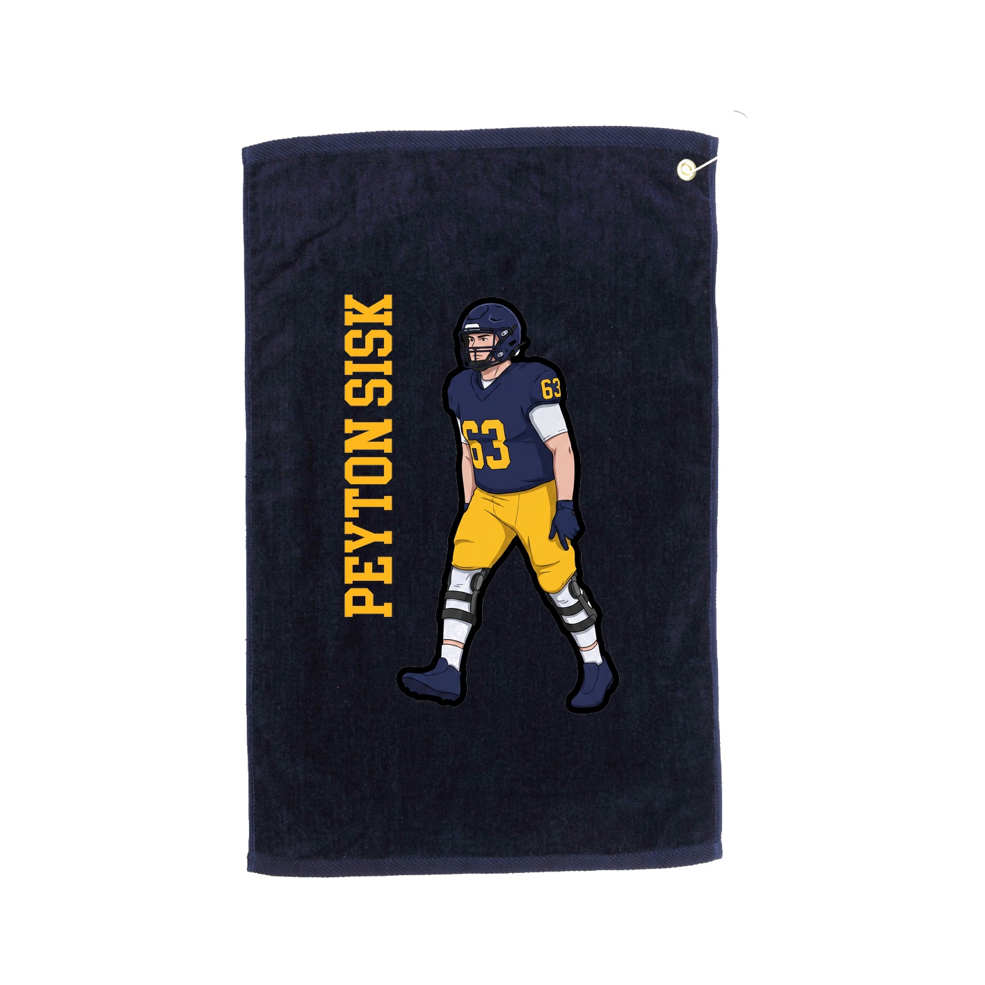 Golf Towel — Name Vertical in Navy