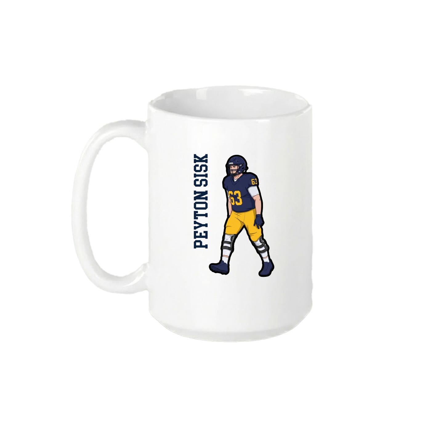 15oz Coffee Mug — Name Vertical in White
