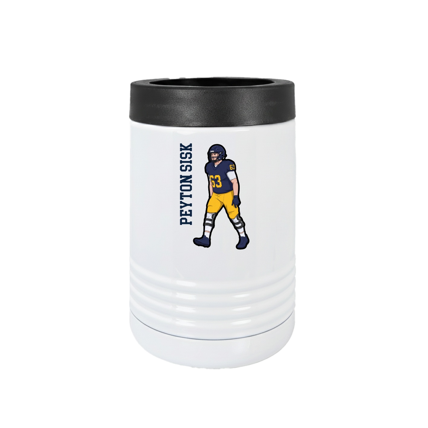 Beverage Holder — Name Vertical in White