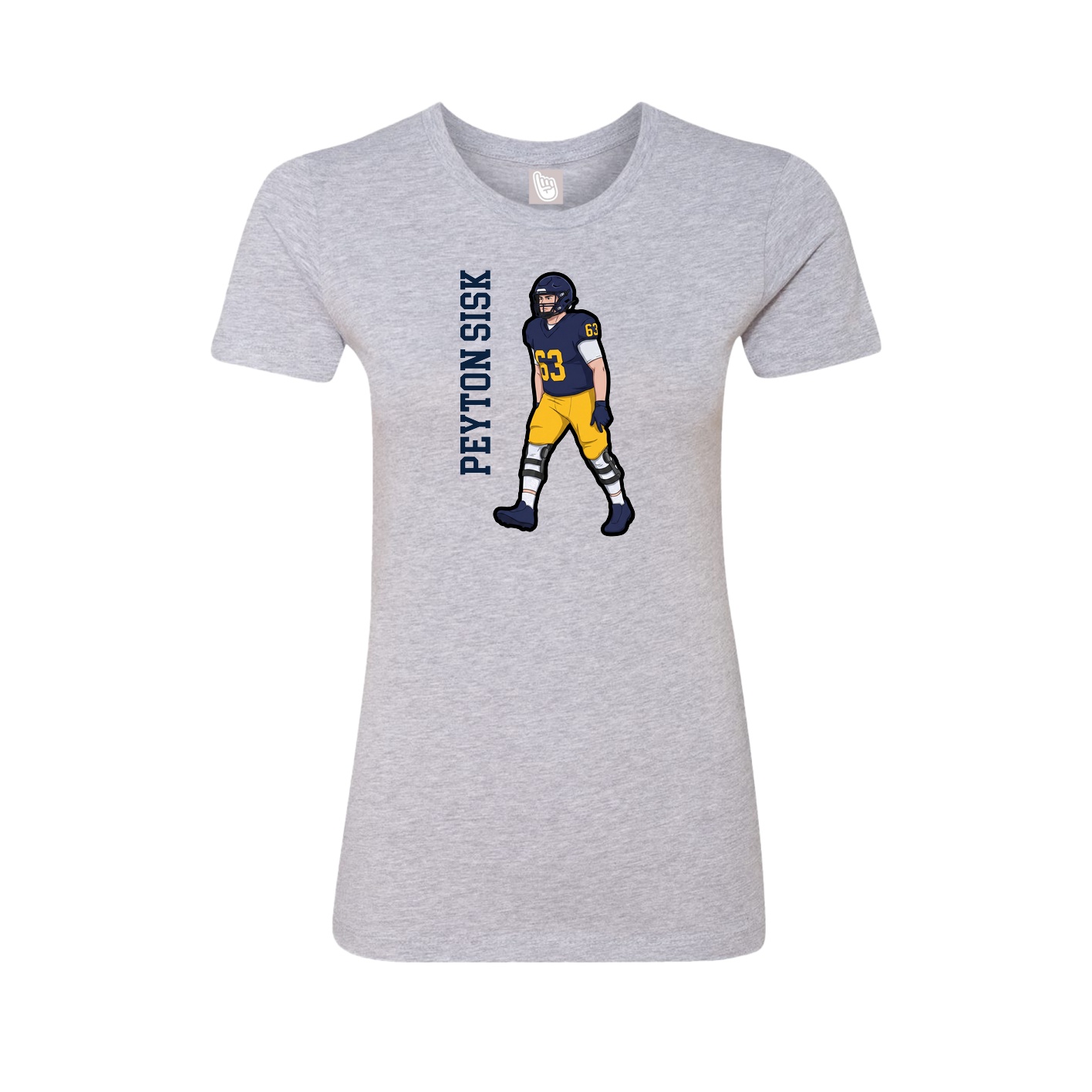 Fitted Women's Tee — Name Vertical in Grey