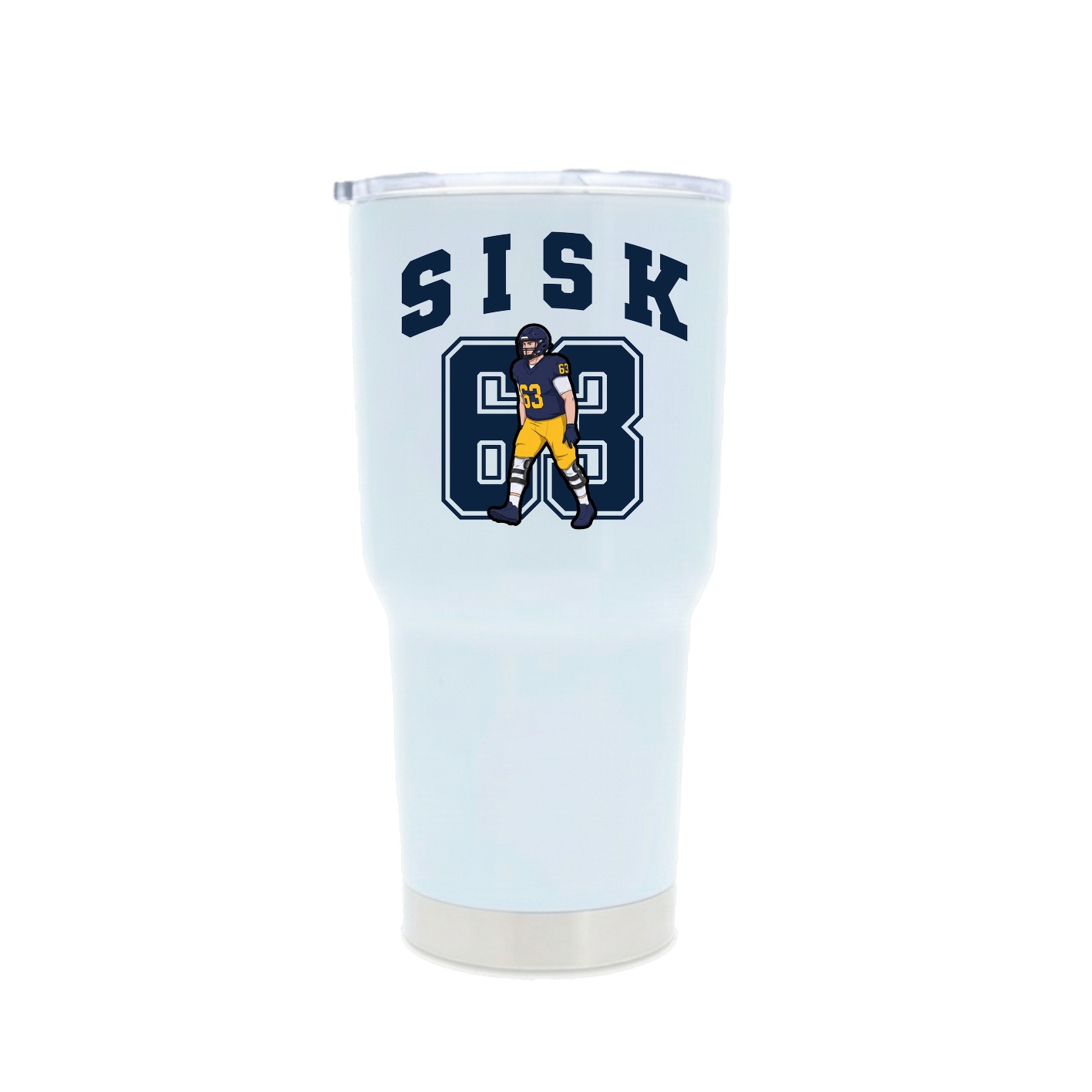 30oz Stainless Steel Tumbler — Number in White