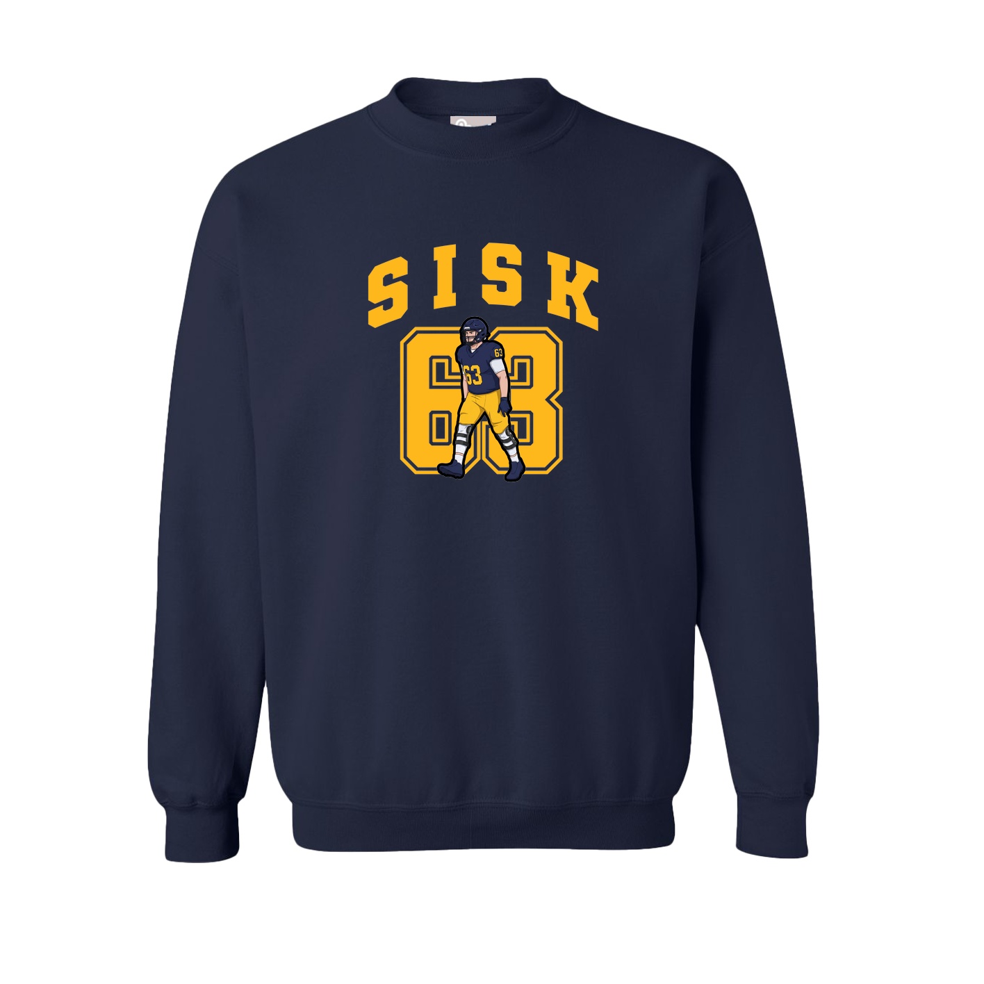 Fleece Crew — Number in Navy