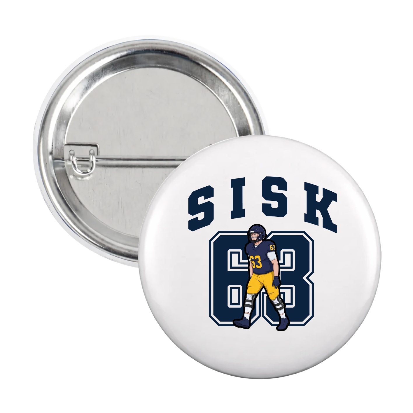 Game Day Button — Number in White