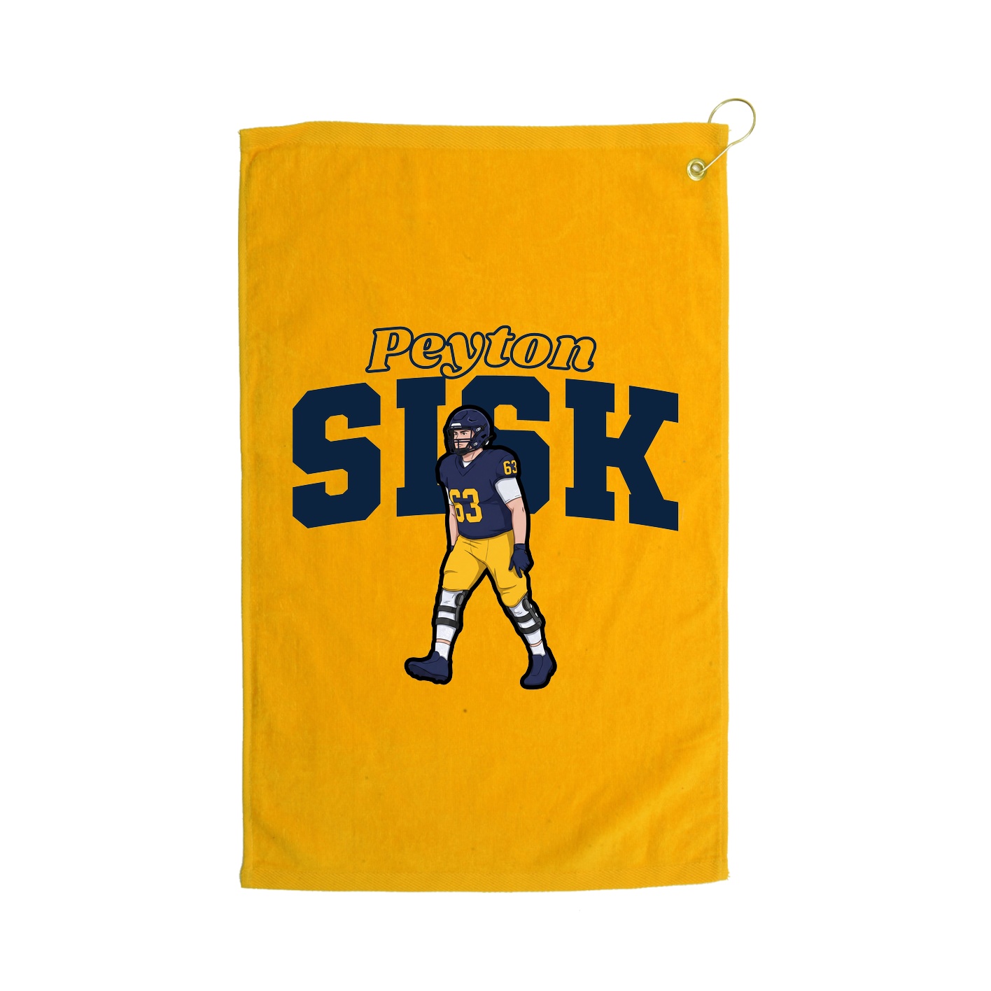 Golf Towel — Name Arch in Gold