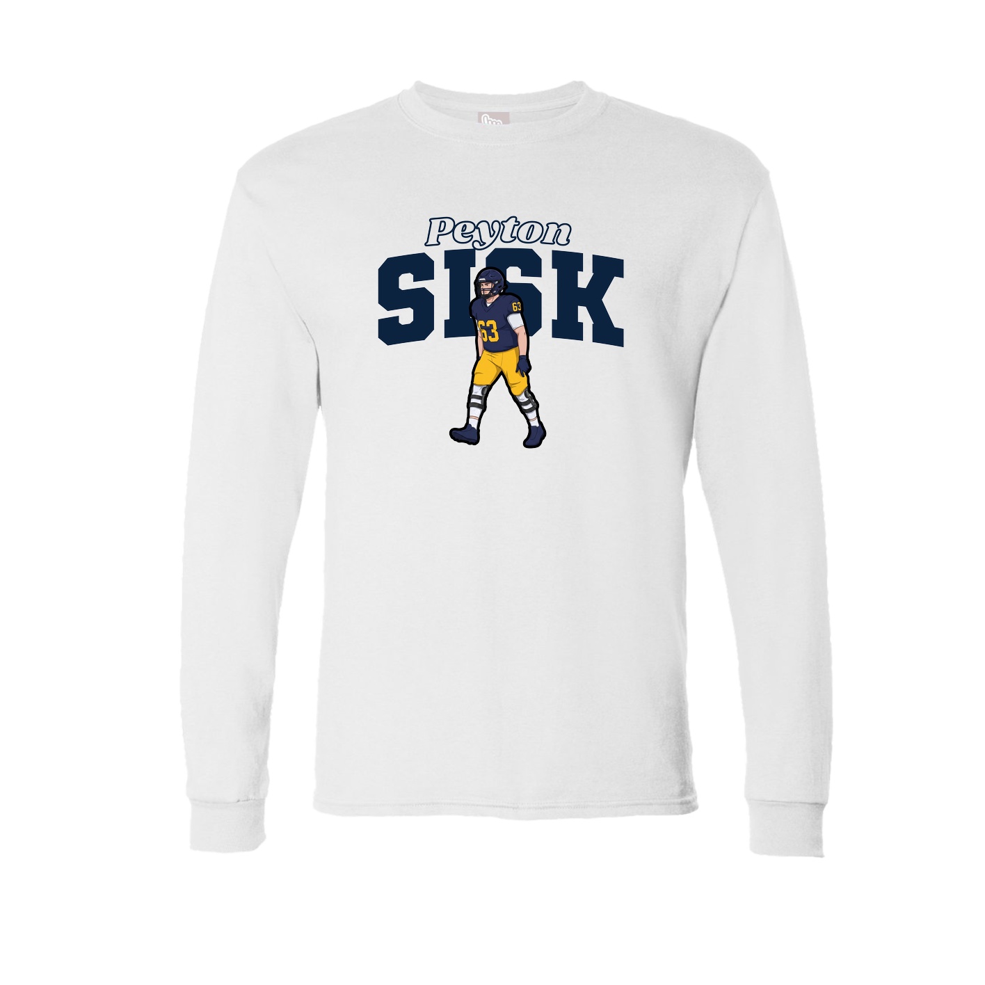 Long Sleeve Tee — Name Arch in White
