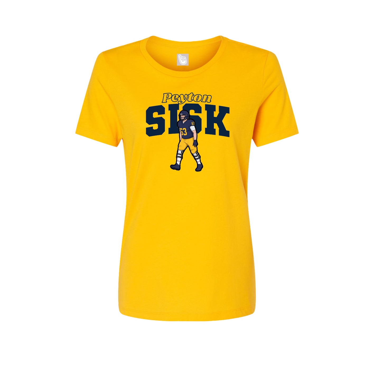 Fitted Women's Tee — Name Arch in Gold