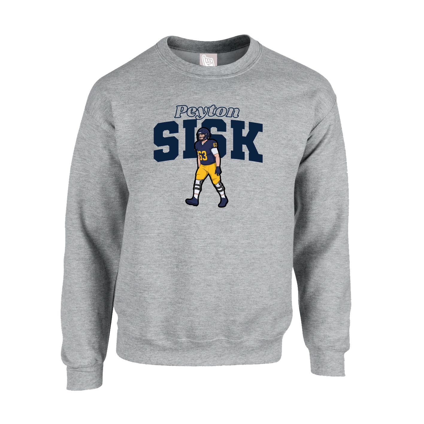 Fleece Crew — Name Arch in Grey