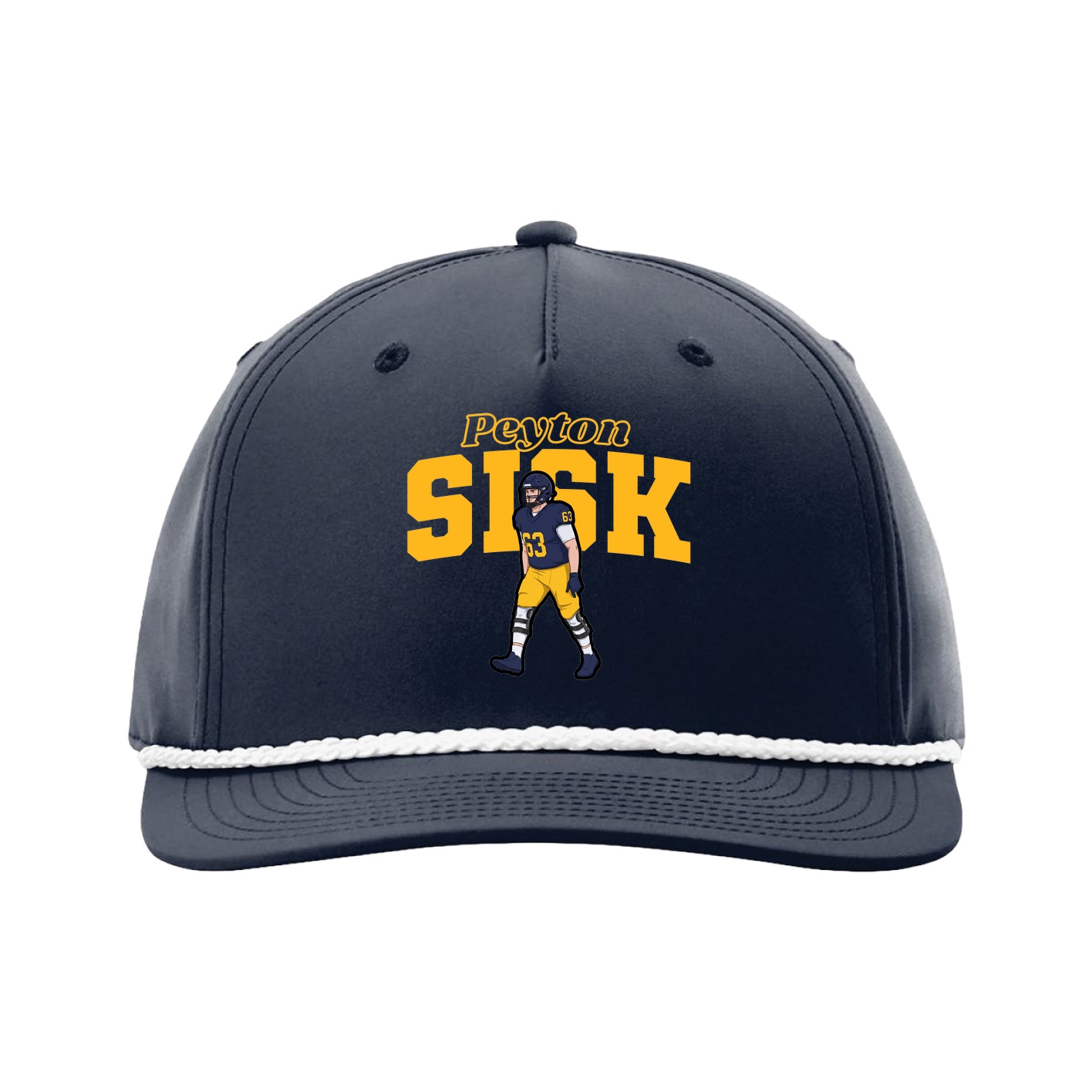 Five-Panel Classic Rope Cap — Name Arch in Navy