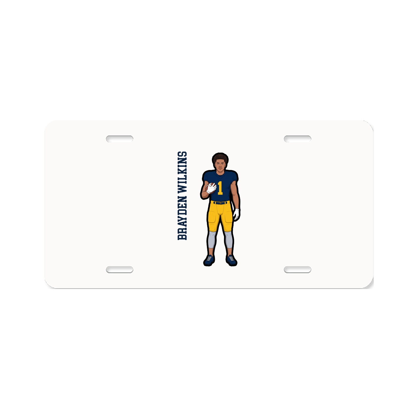 License Plate — Name Vertical in Classic