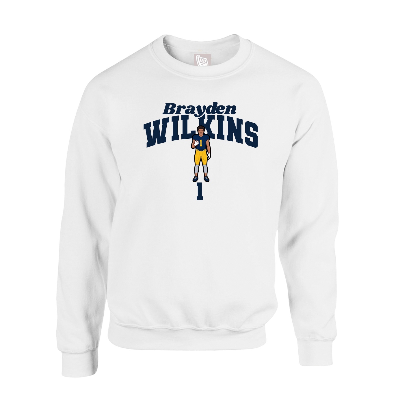 Fleece Crew — Signature Arch in White
