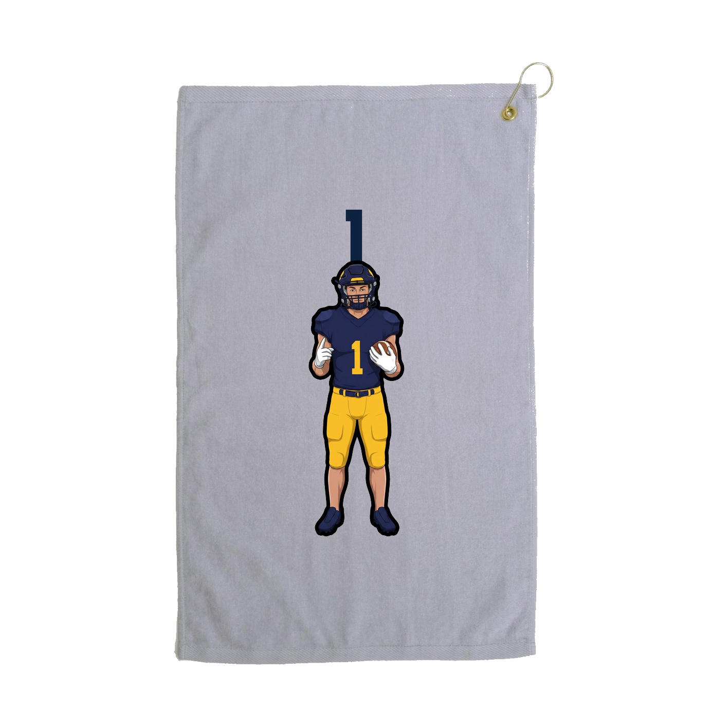 Golf Towel — Number Top in Grey