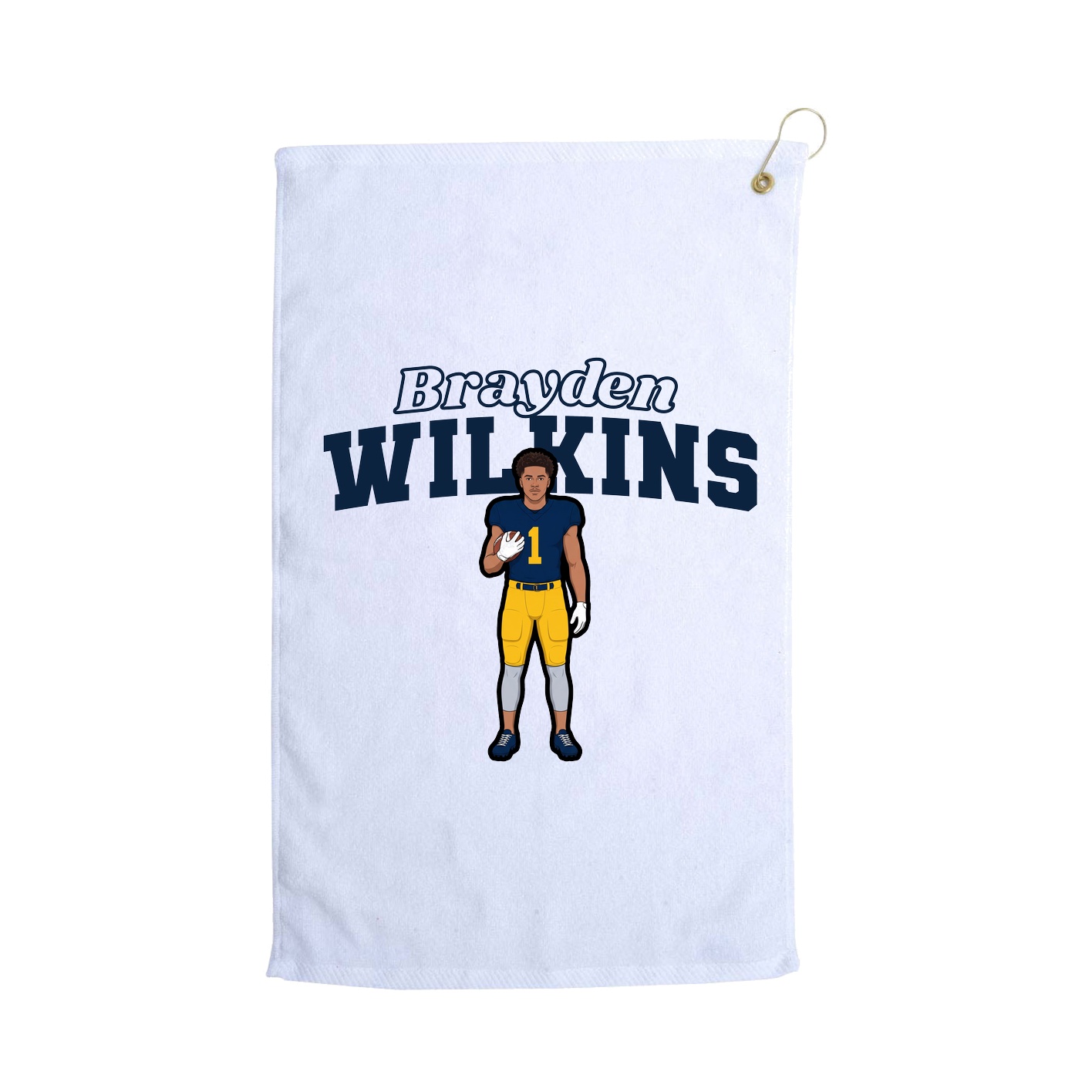 Golf Towel — Name Arch in White