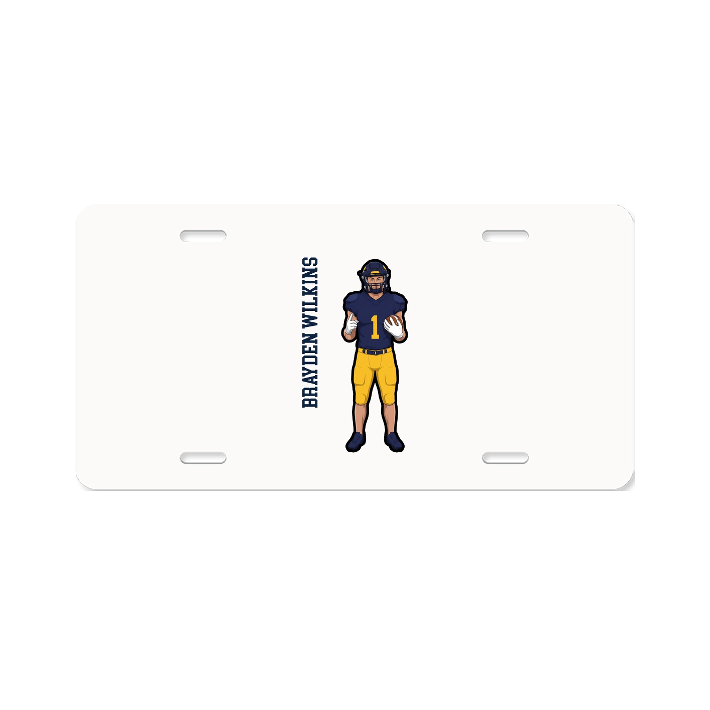 License Plate — Name Vertical in Classic