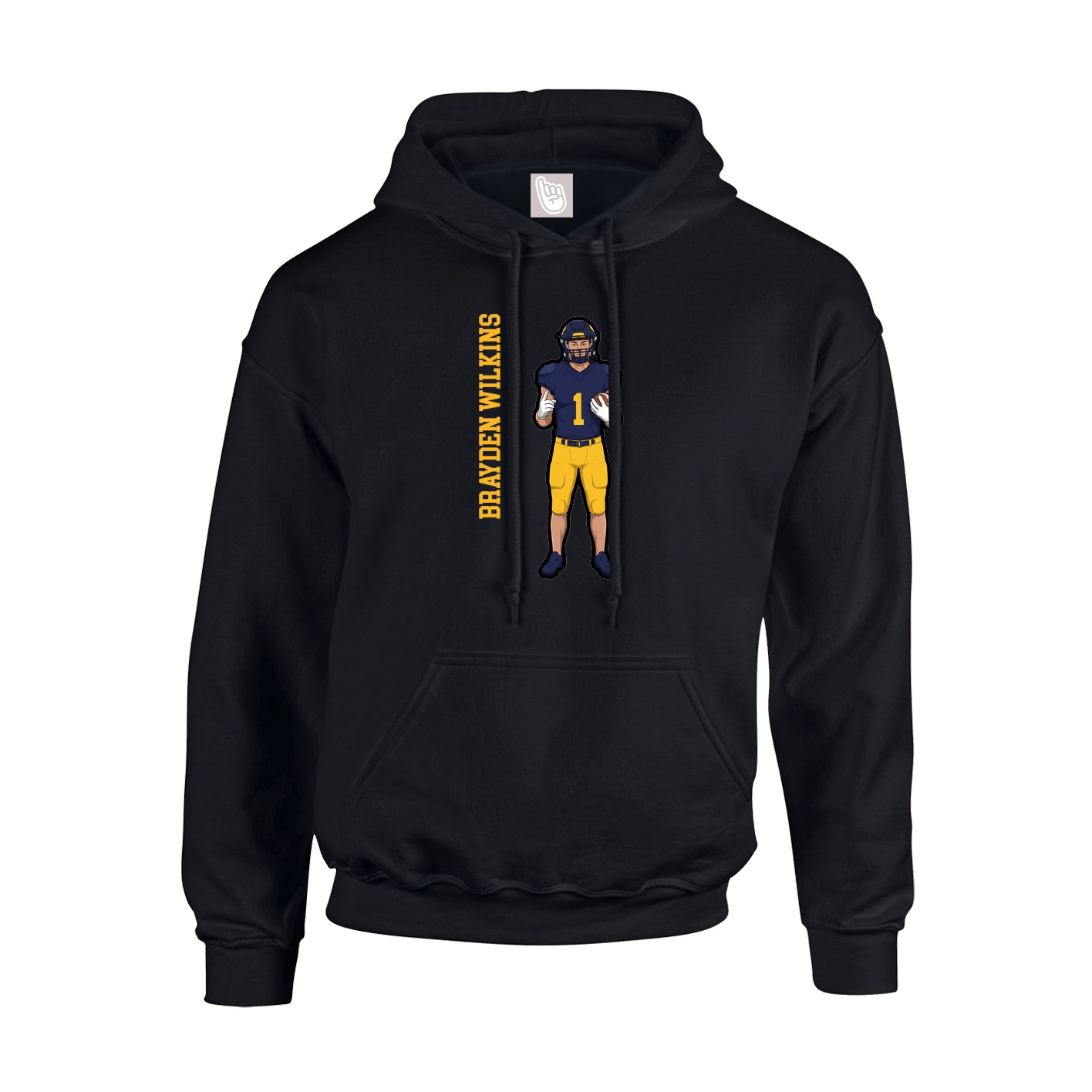 Hoodie — Name Vertical in Black