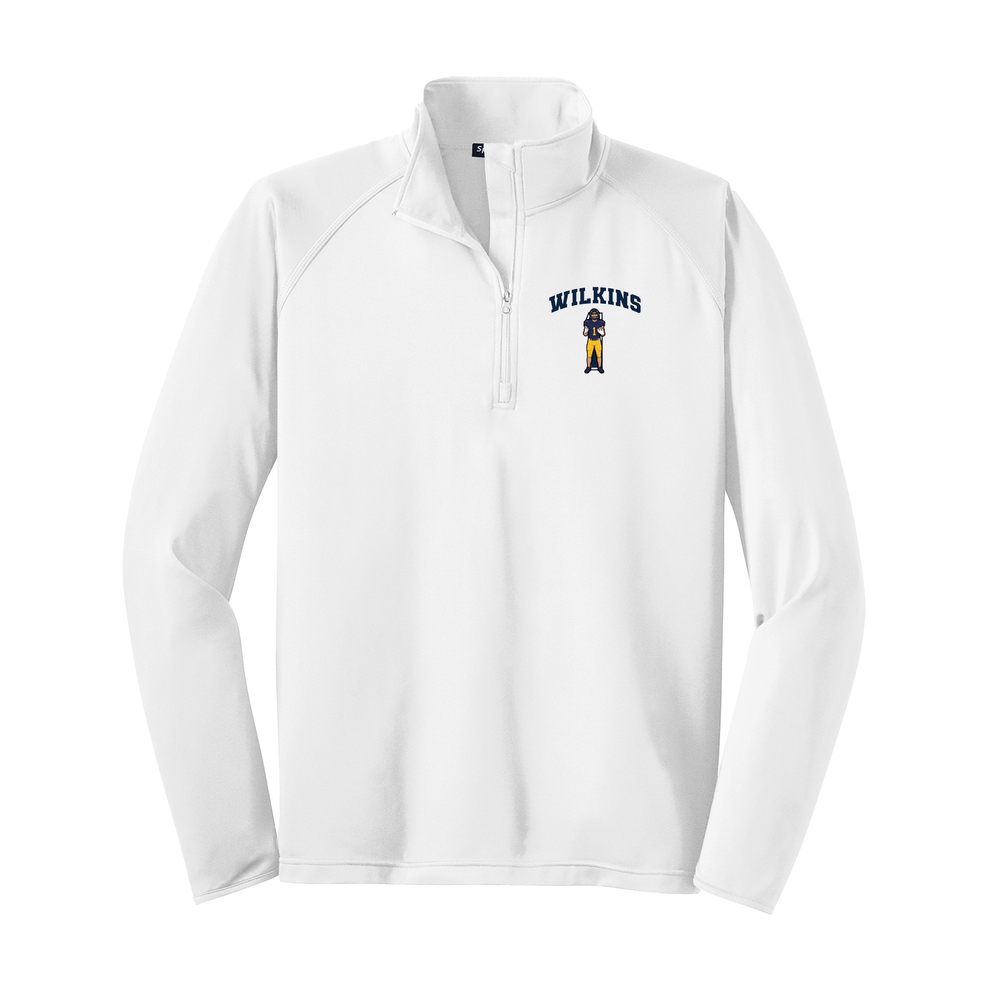 Q-Zip Pullover — Number in White
