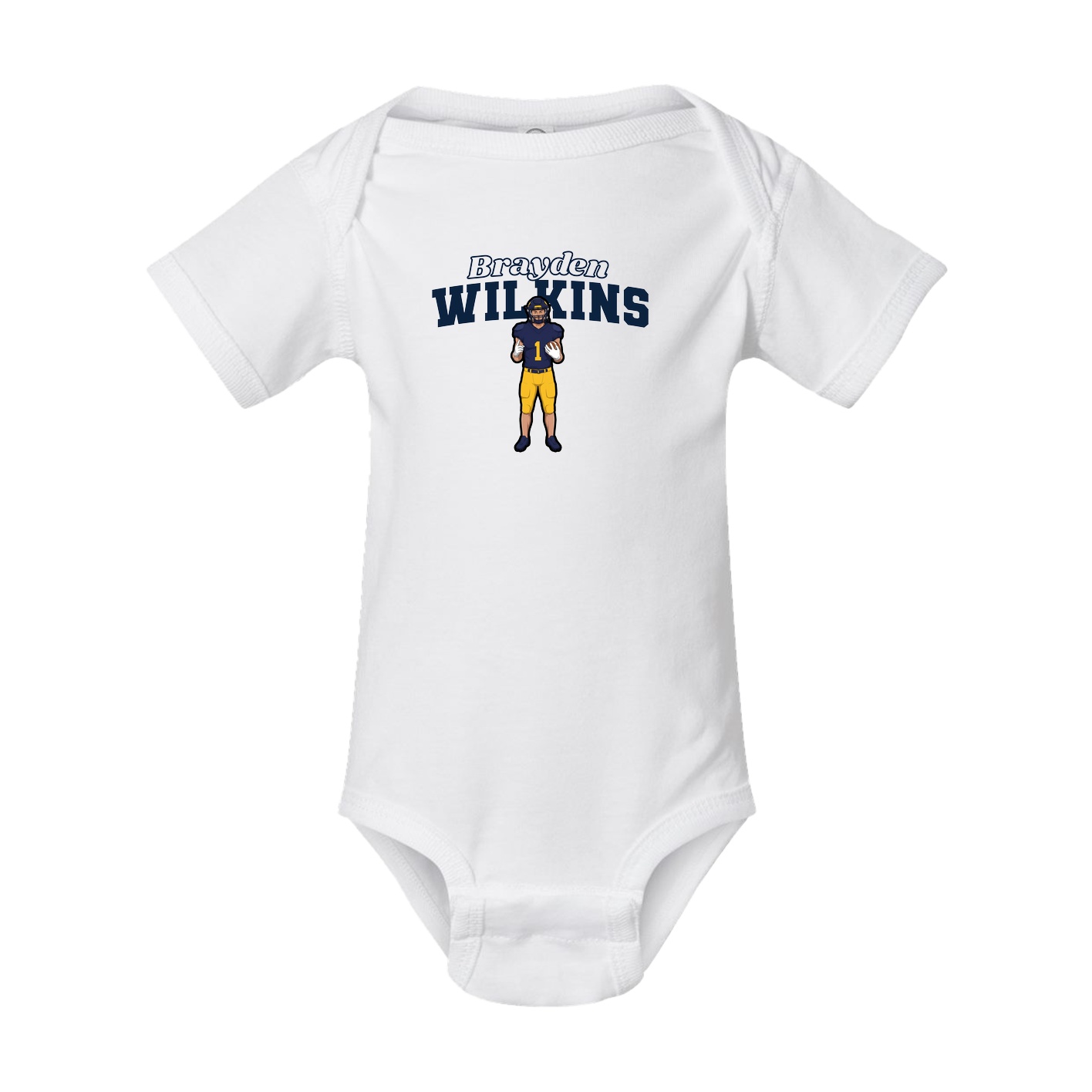 Baby Onesie — Name Arch in White