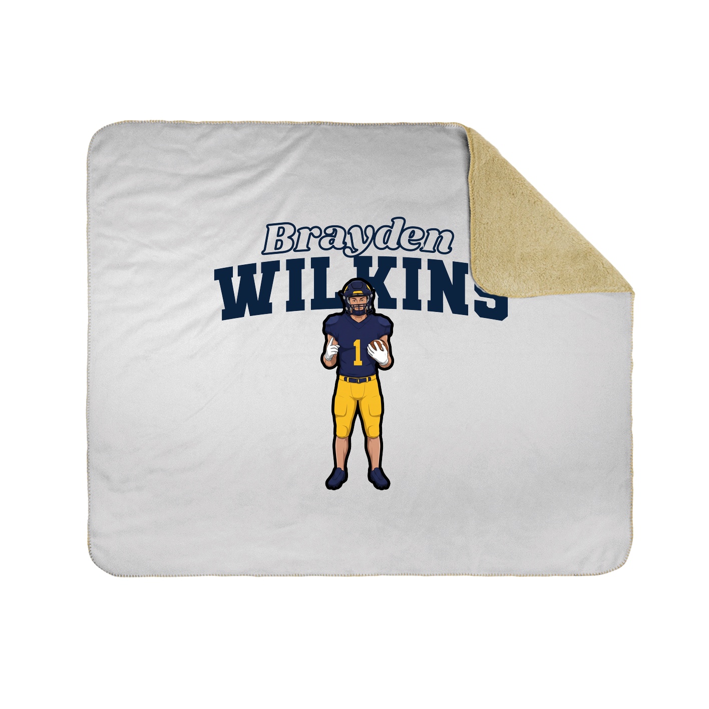 Throw Blanket — Name Arch in White