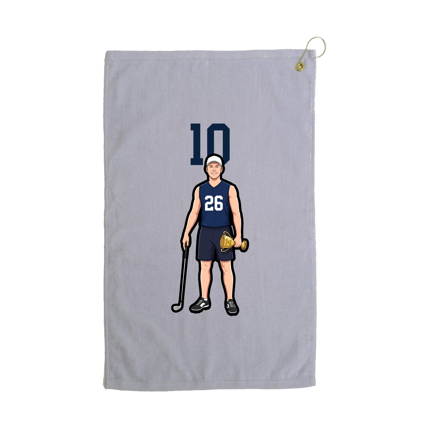 Golf Towel — Number Top in Grey