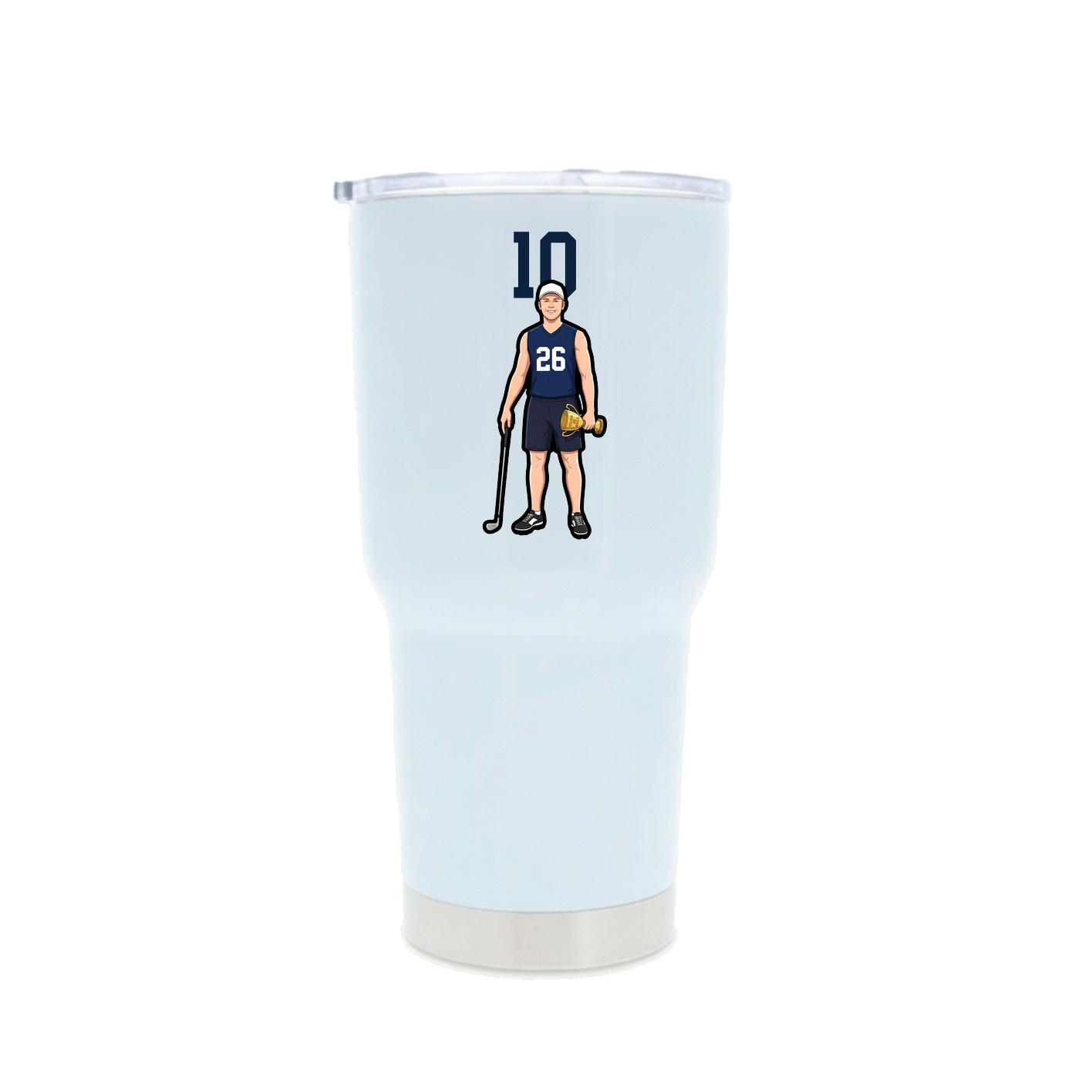 30oz Stainless Steel Tumbler — Number Top in White