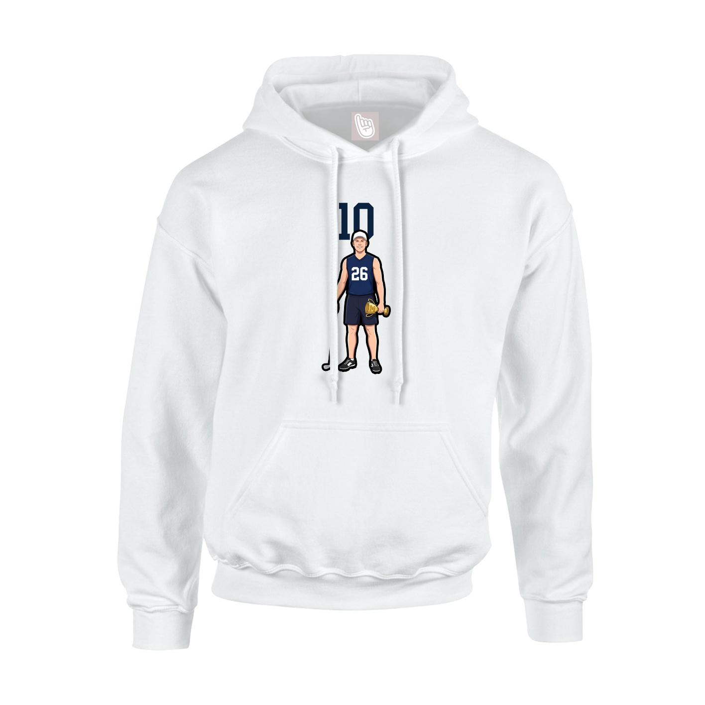Hoodie — Number Top in White
