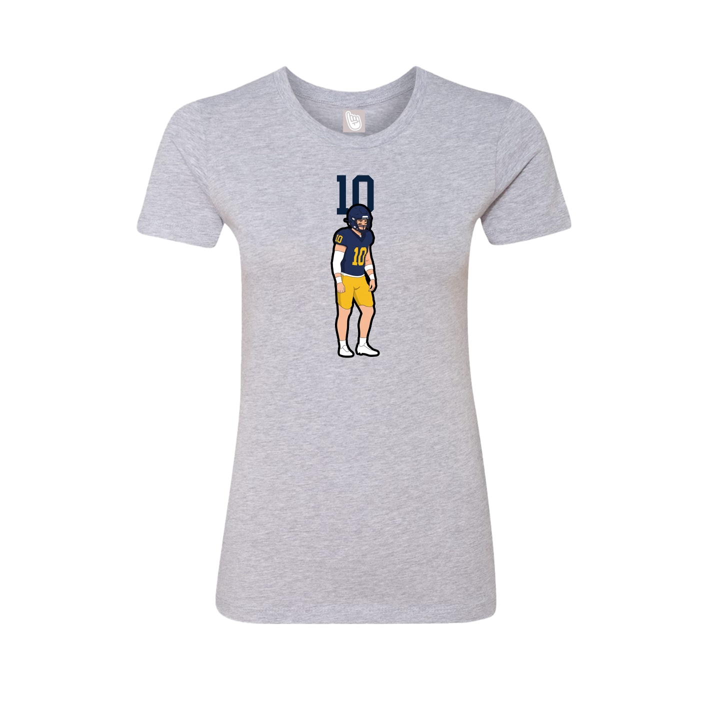 Fitted Women's Tee — Number Top in Grey