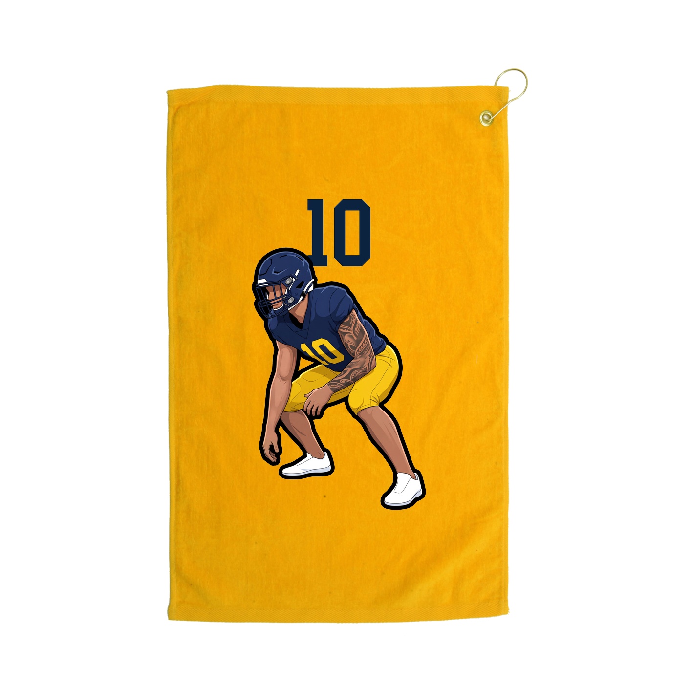 Golf Towel — Number Top in Gold