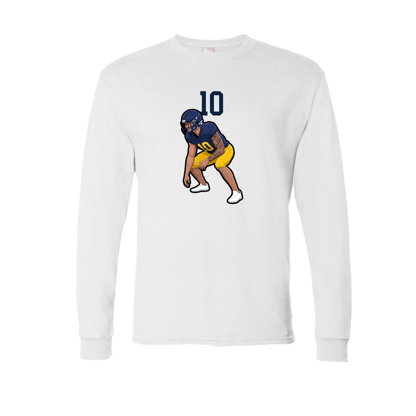 Long Sleeve Tee — Number Top in White