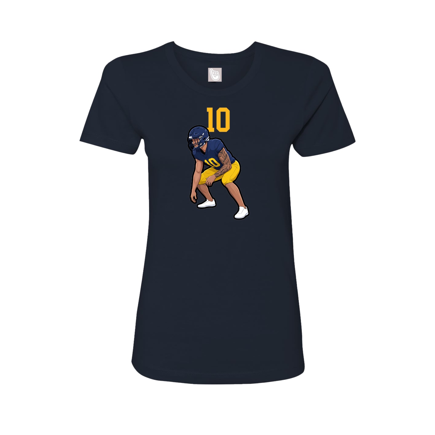 Fitted Women's Tee — Number Top in Navy