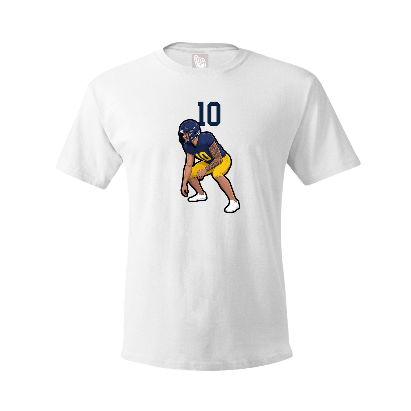 Youth Tee — Number Top in White