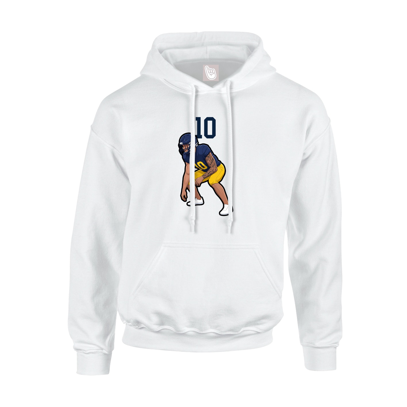 Hoodie — Number Top in White