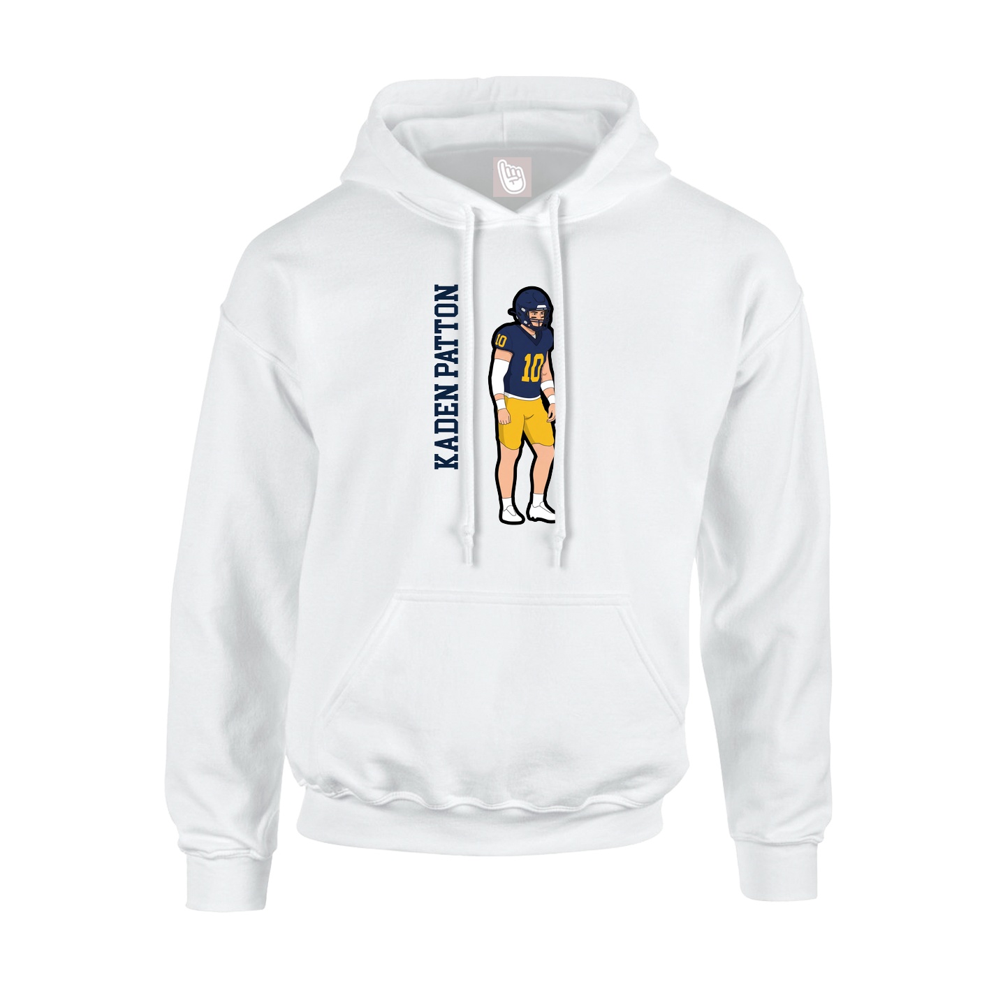 Youth Hoodie — Name Vertical in White