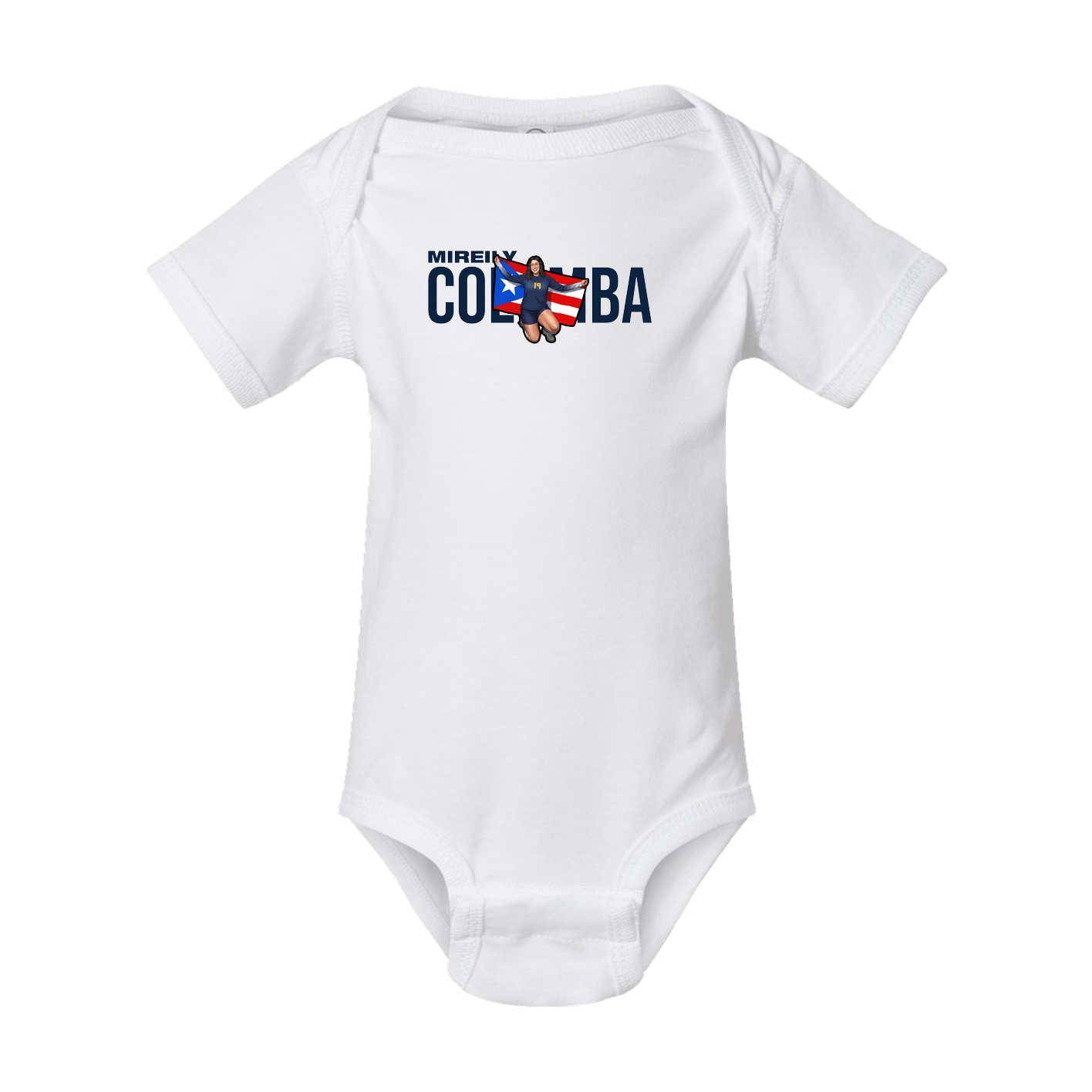 Baby Onesie — Player Name in White