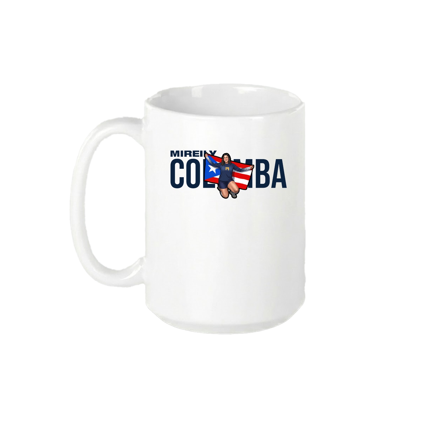 15oz Coffee Mug — Player Name in White