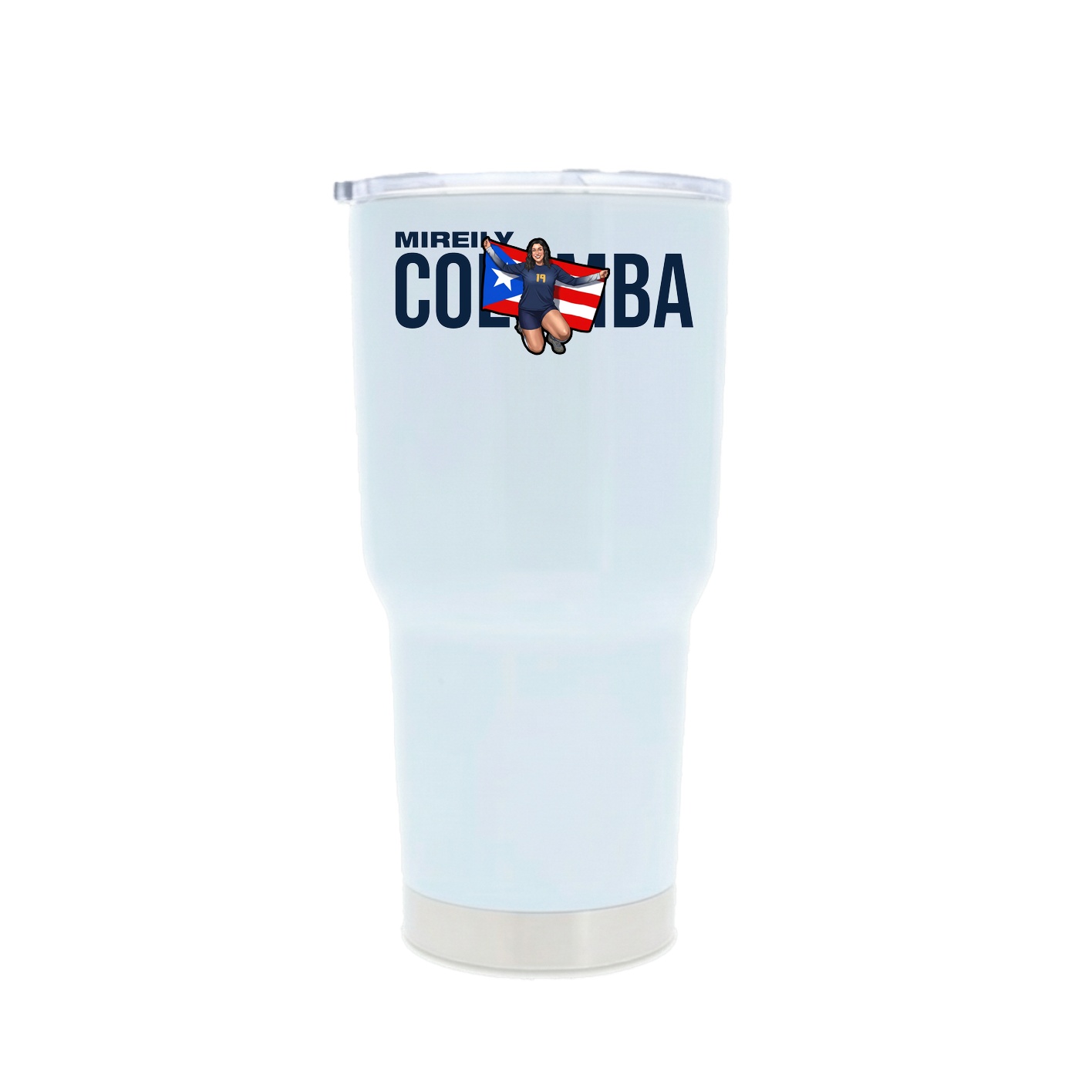 30oz Stainless Steel Tumbler — Player Name in White