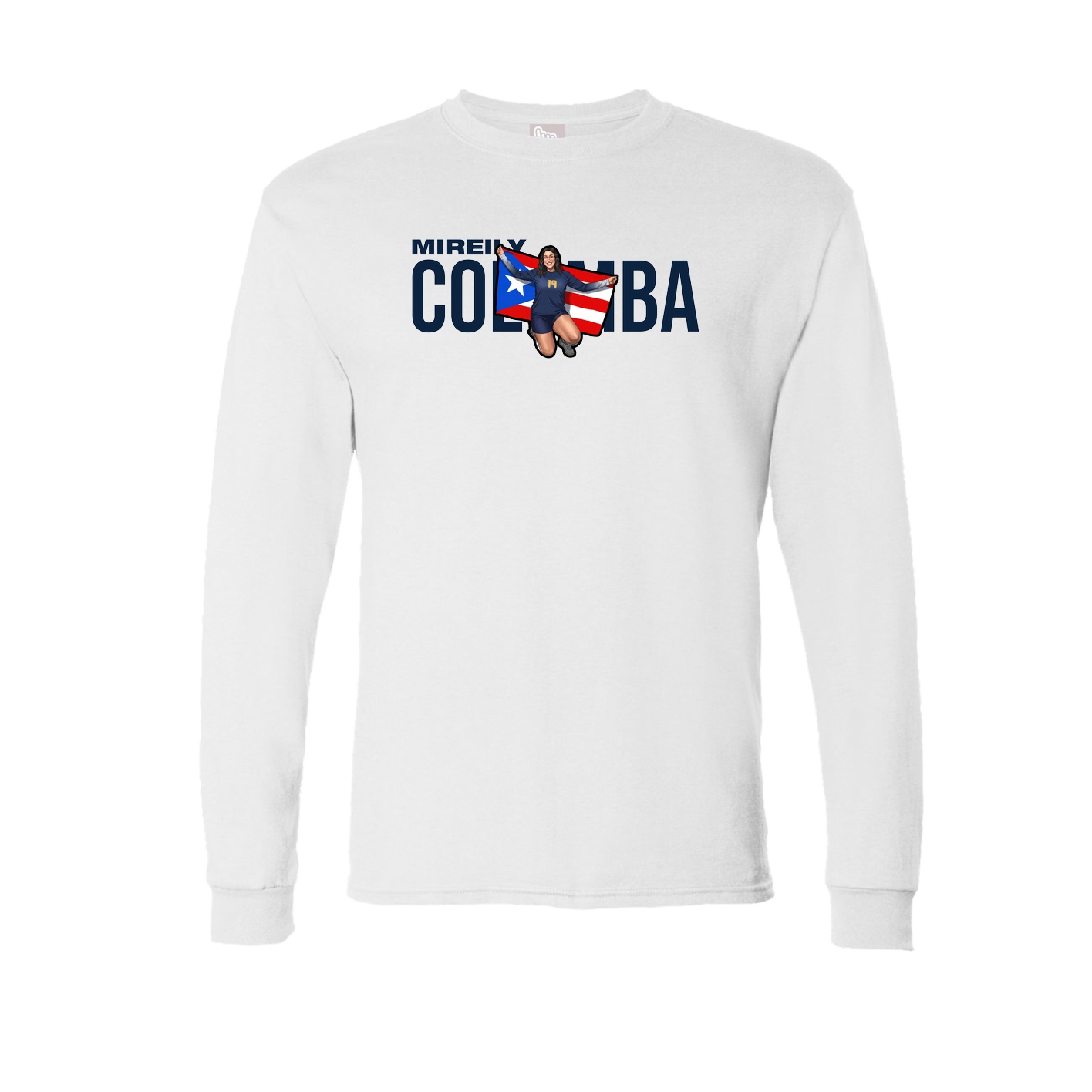 Long Sleeve Tee — Player Name in White