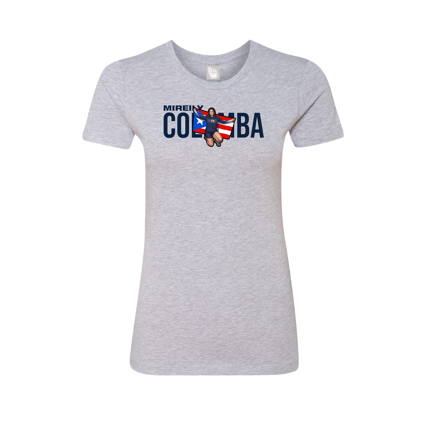 Fitted Women's Tee — Player Name in Grey
